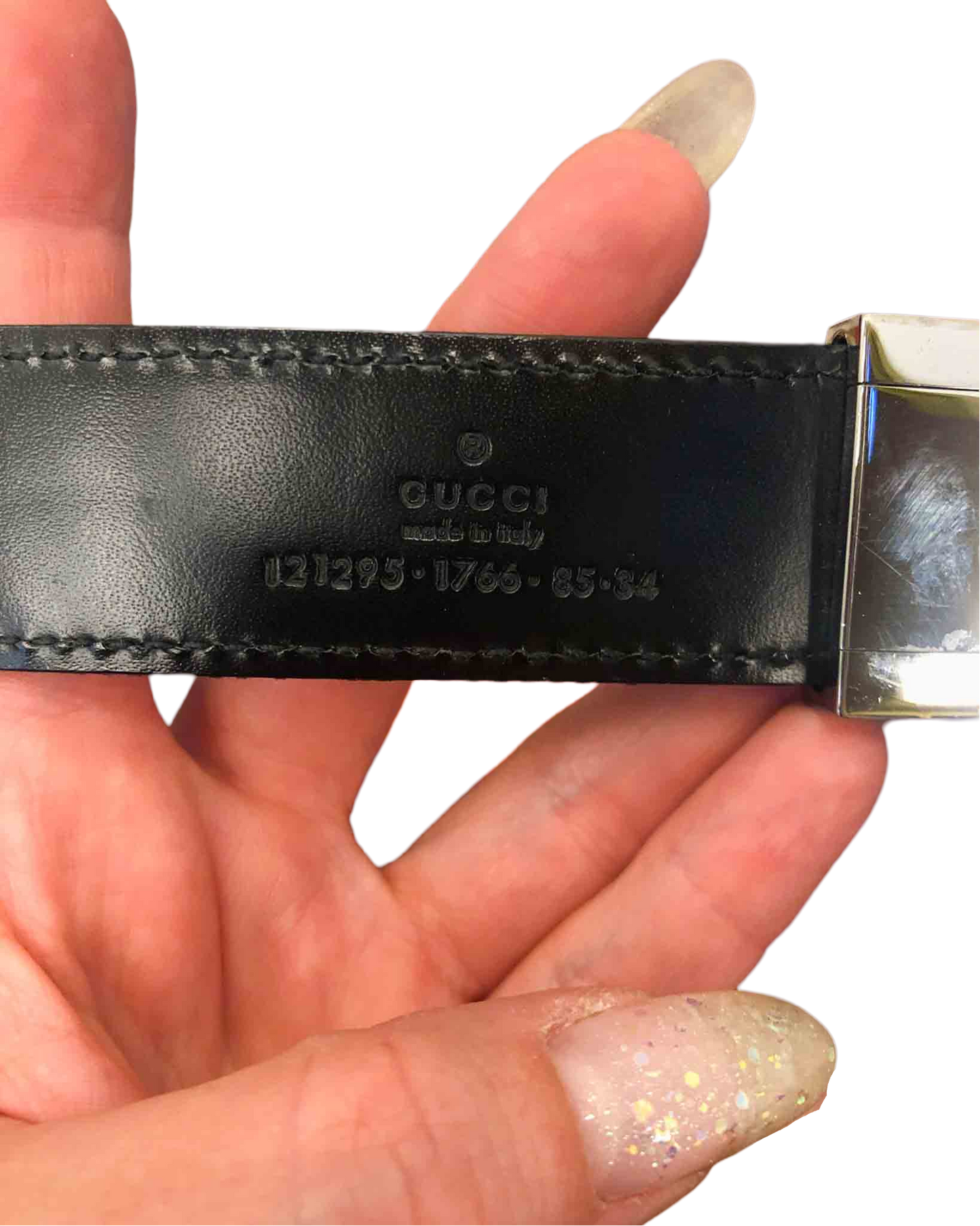Gucci Monogram Canvas and Leather Men's Belt