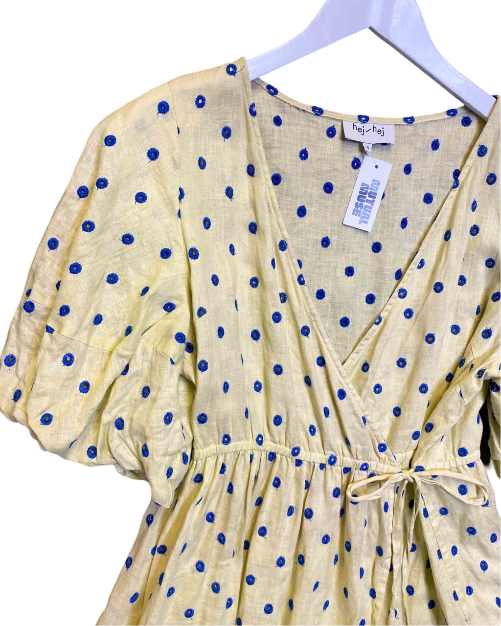 Size 16 | Hej Hej Linen Wrap Dress