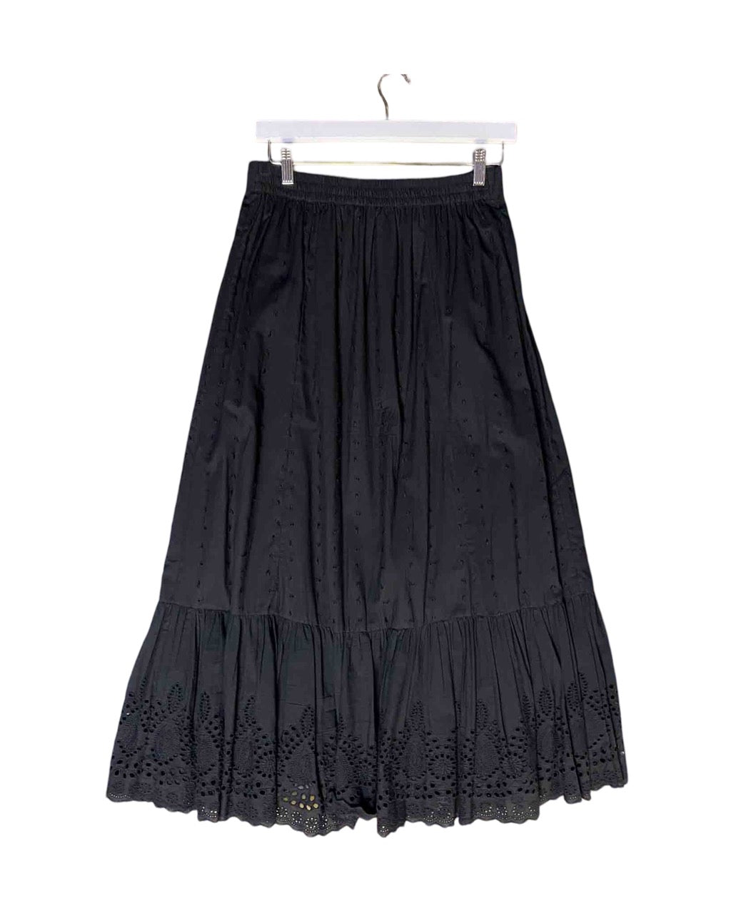 Size L | Walter Baker Cotton Broderie Anglais Maxi Skirt