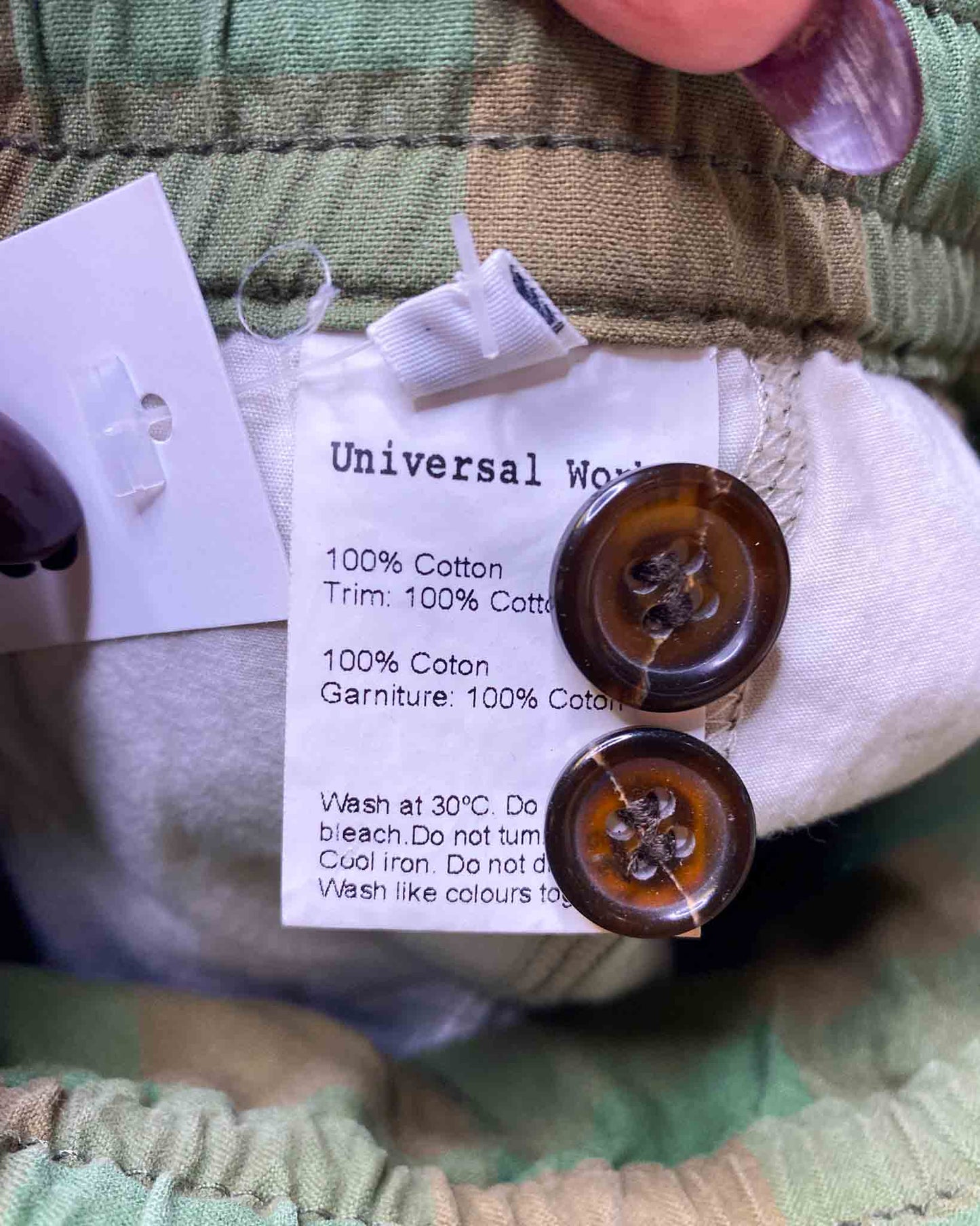 Size XL | Universal Works Cotton Check Pants