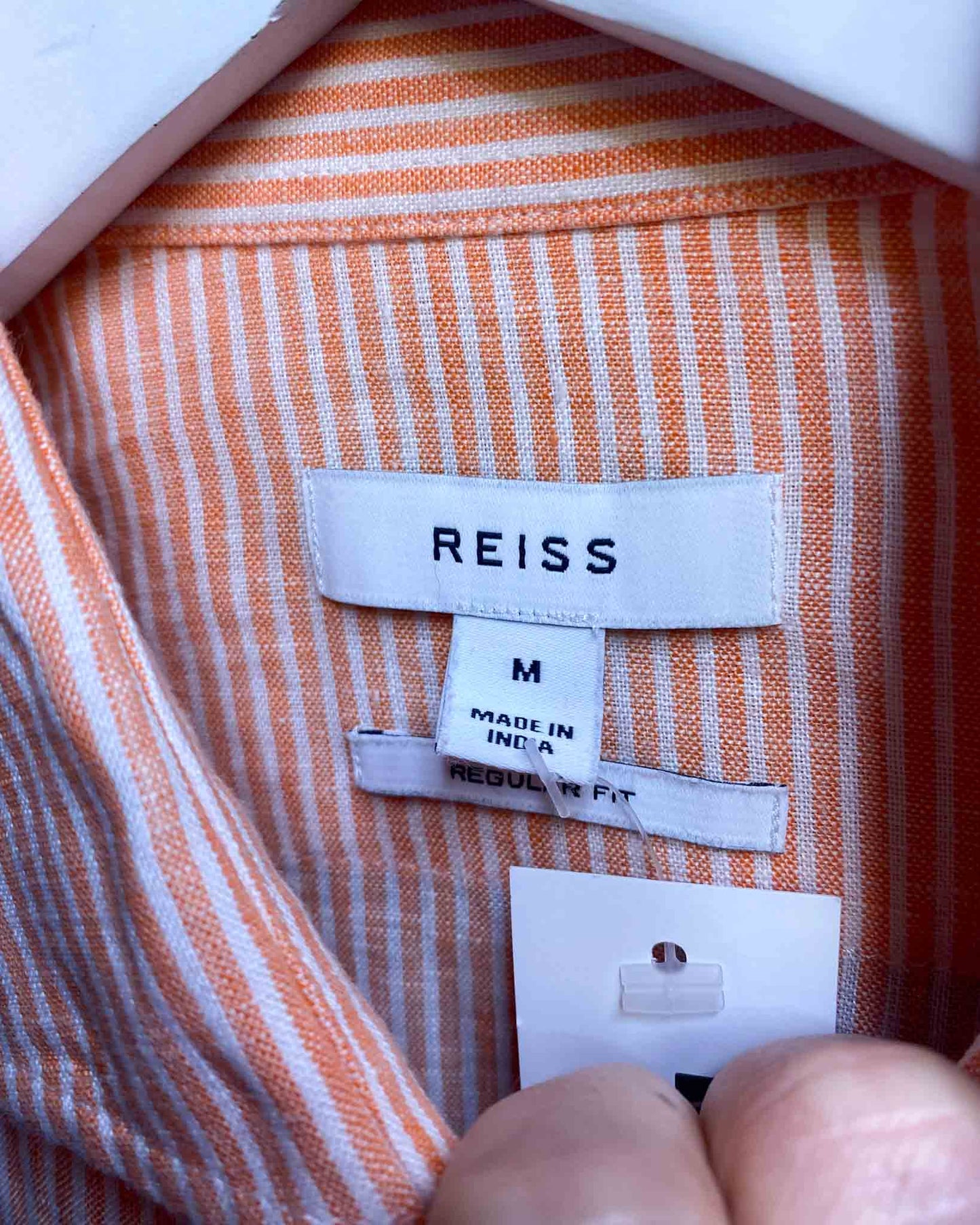 Size M | Reiss Striped Linen Shirt