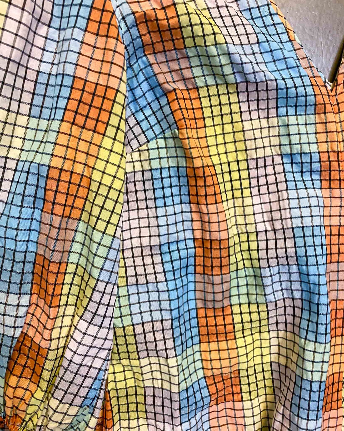 Size 36 (8) | Ganni Seersucker Check Midi Dress