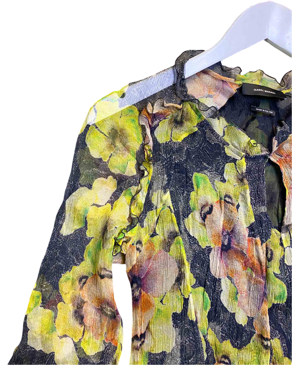 Size 38 (10) | Isabel Marant Floral Crinkle Silk Dress