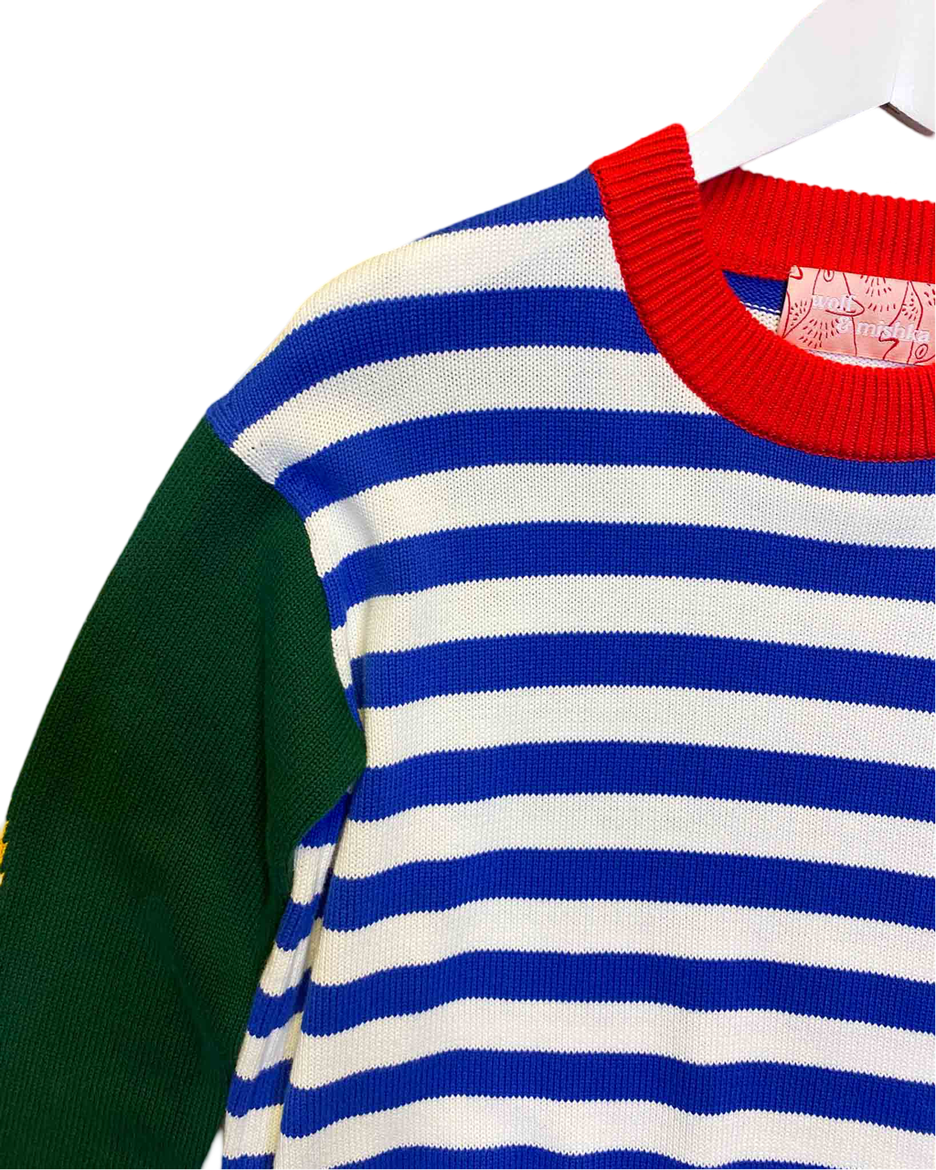 Size S | Wolf & Mishka Striped Cotton Jumper