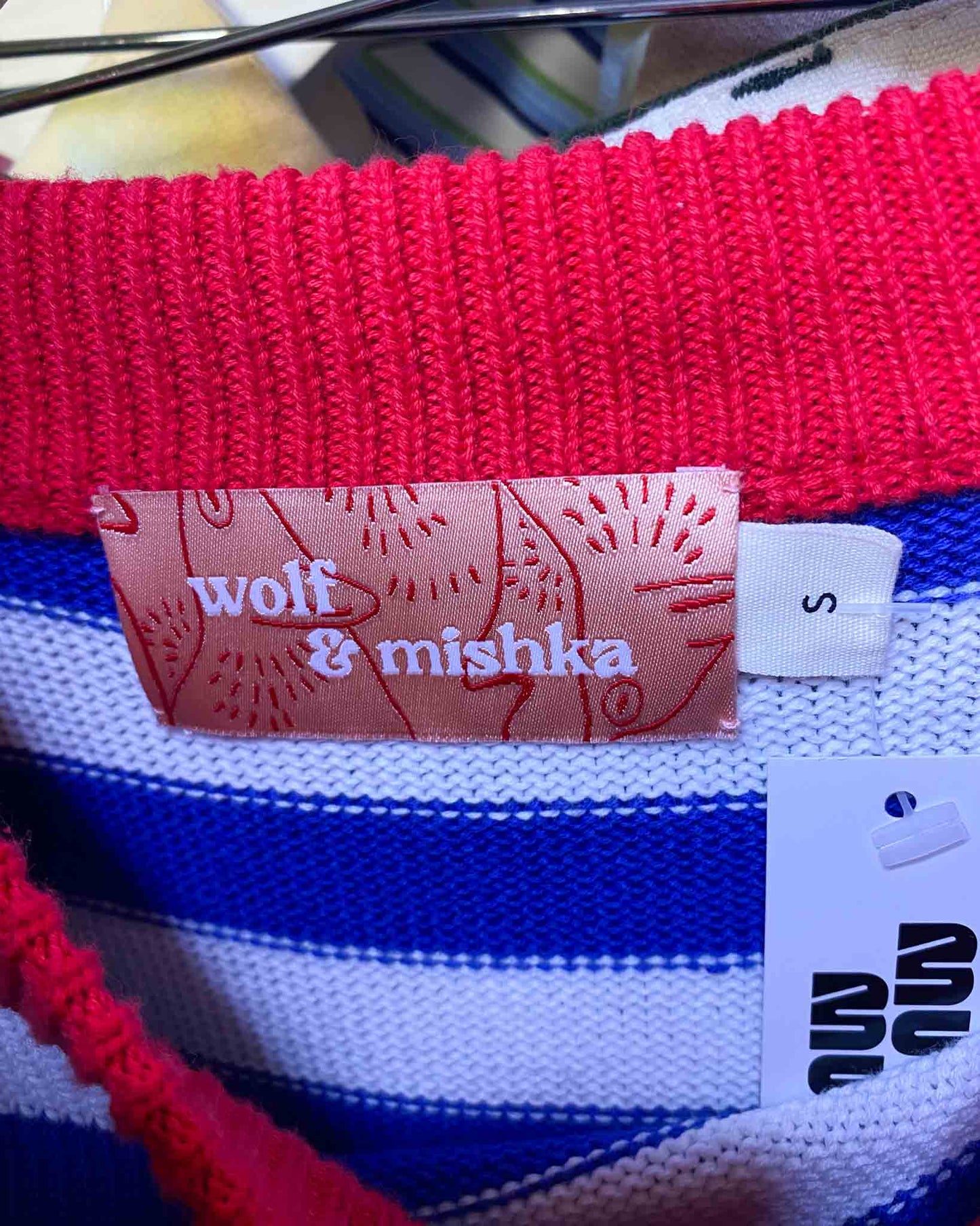 Size S | Wolf & Mishka Striped Cotton Jumper