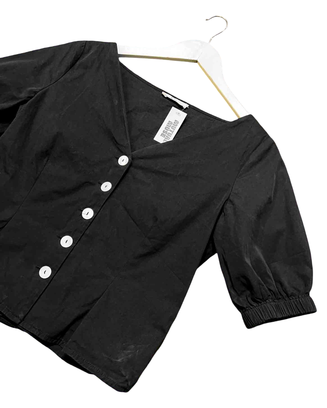 Size S | Búl Black Cotton Short-Sleeve Top