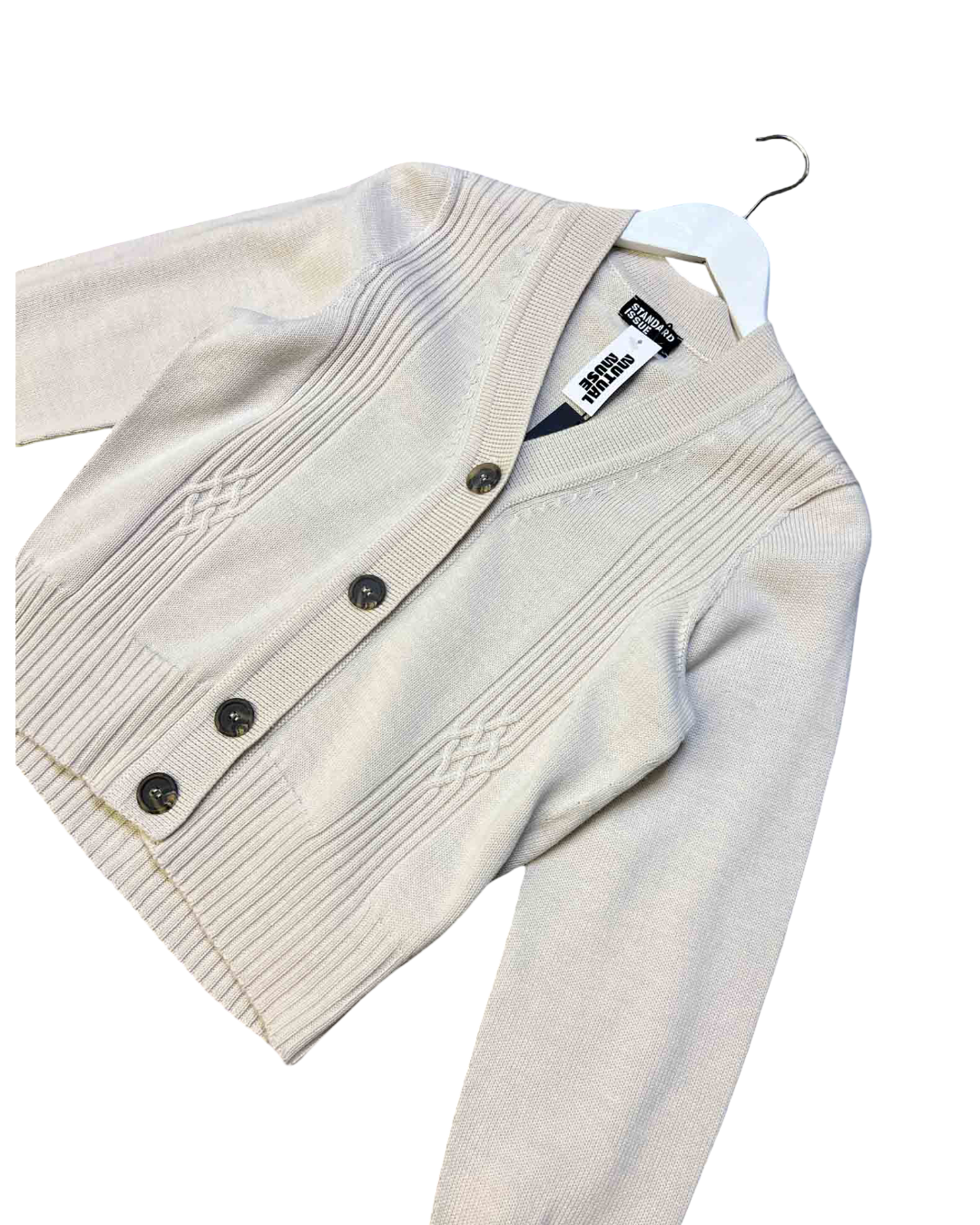 Size S | Standard Issue Merino Cable Alabaster Cardigan NWT