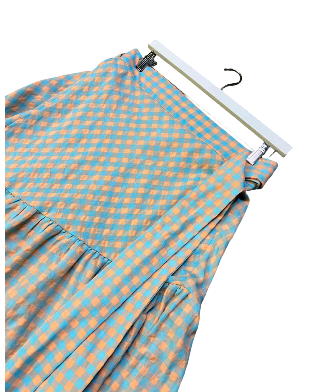 Size 5 (XXL) | OBUS Cotton Blend Gingham Wrap Skirt