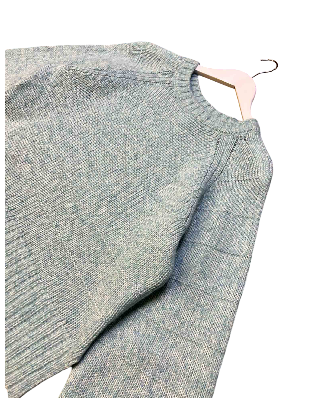 Size 10 (M) | Gorman Wool/Cotton Turquoise Space Knit Jumper