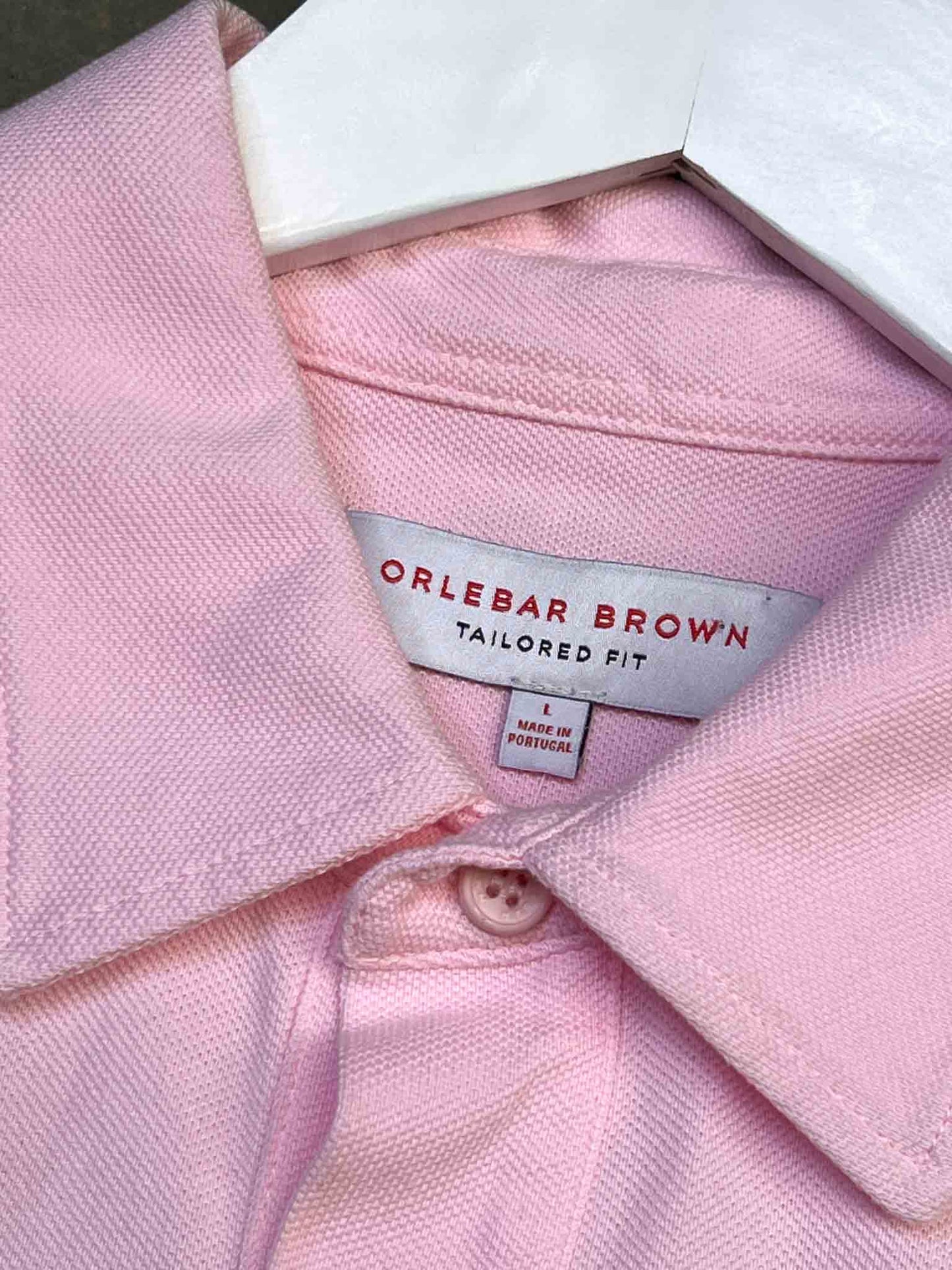 Size L | Orlebar Brown Pink Polo Top