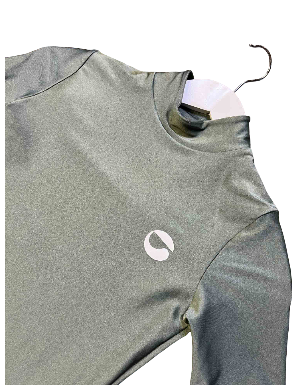 Size XS | Coperni Metallic Sage Fitted Turtle Neck Top