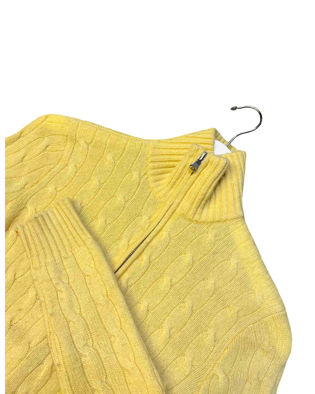 Size M | Ralph Lauren Yellow Cashmere Half-Zip Jumper