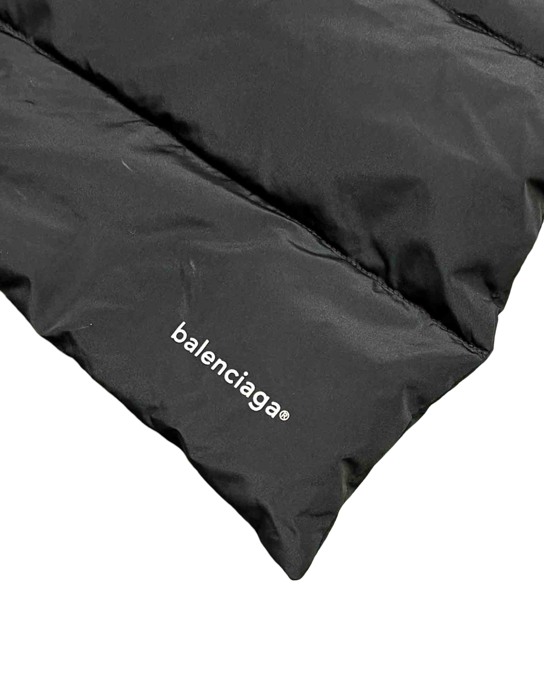 Black Balenciaga Quilted Down Scarf