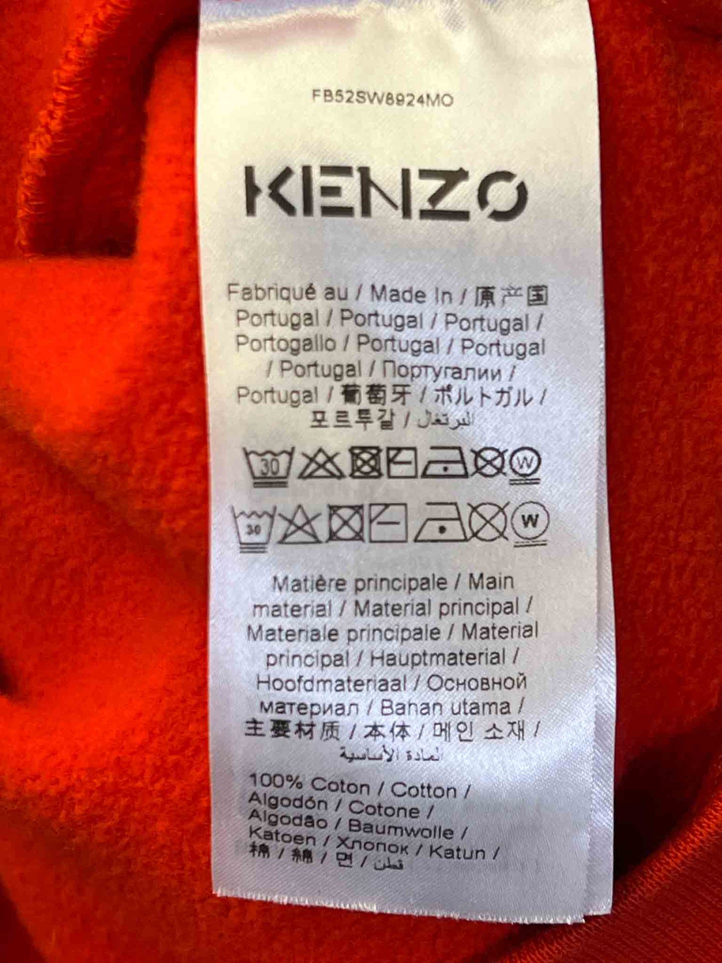 Size S | Kenzo Red Cotton Crewneck Logo Jumper