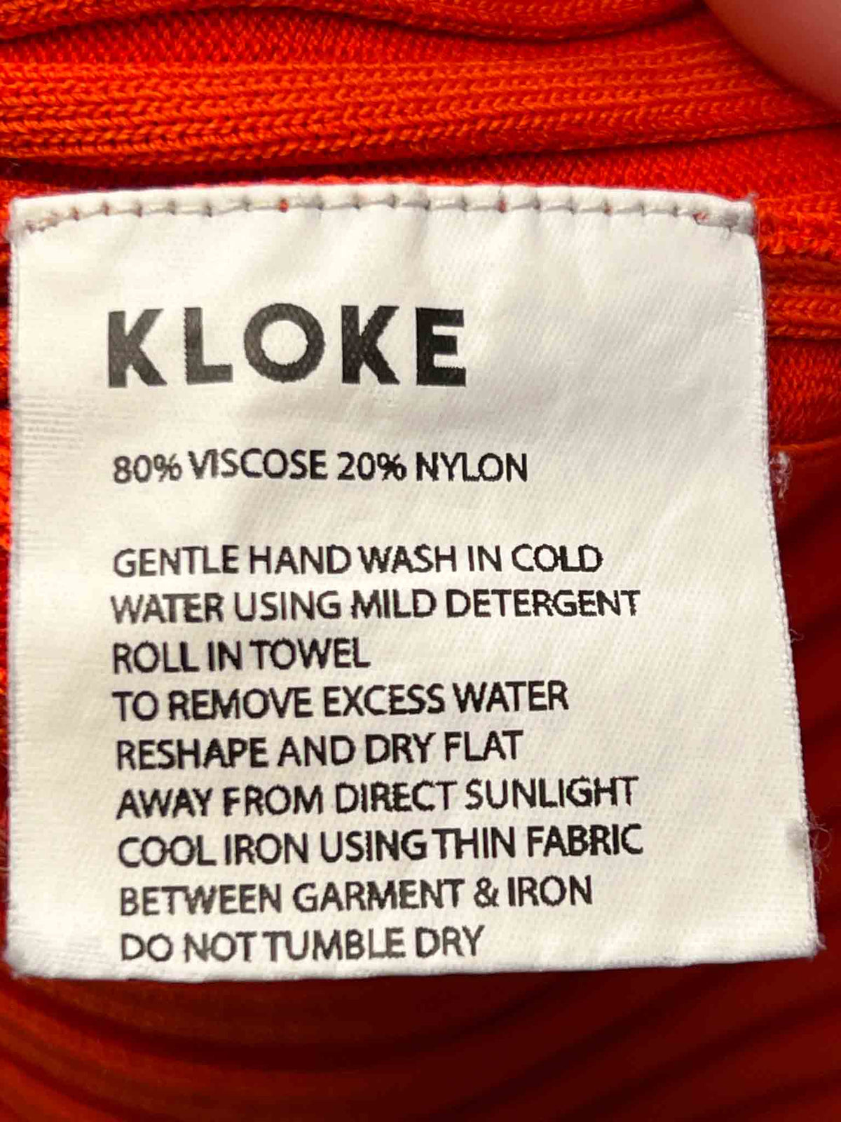 Size S | Kloke Orange Ribbed Long-Sleeve Top