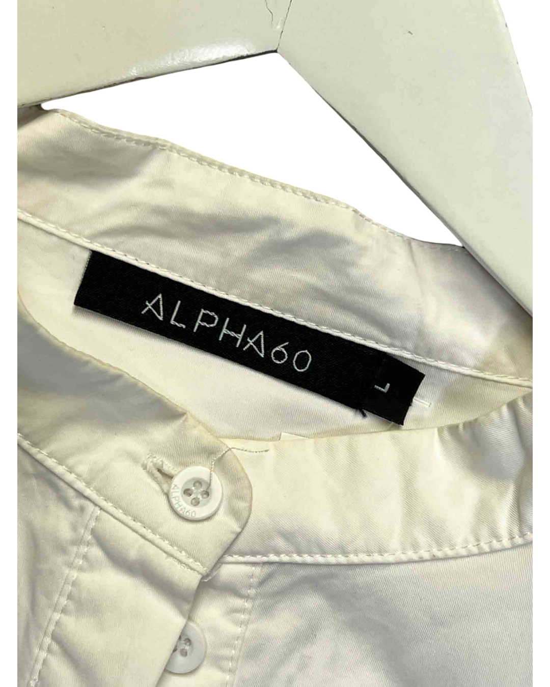 Size L | Alpha60 White Shirt Dress