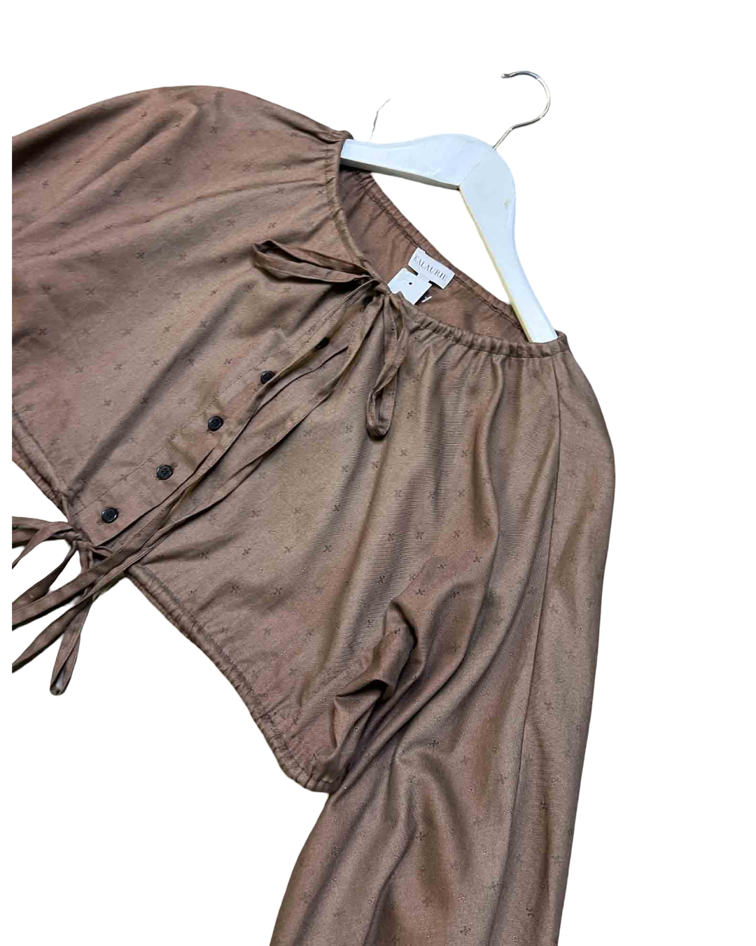 Size S | Kalaurie Brown Cotton Cropped Shirt