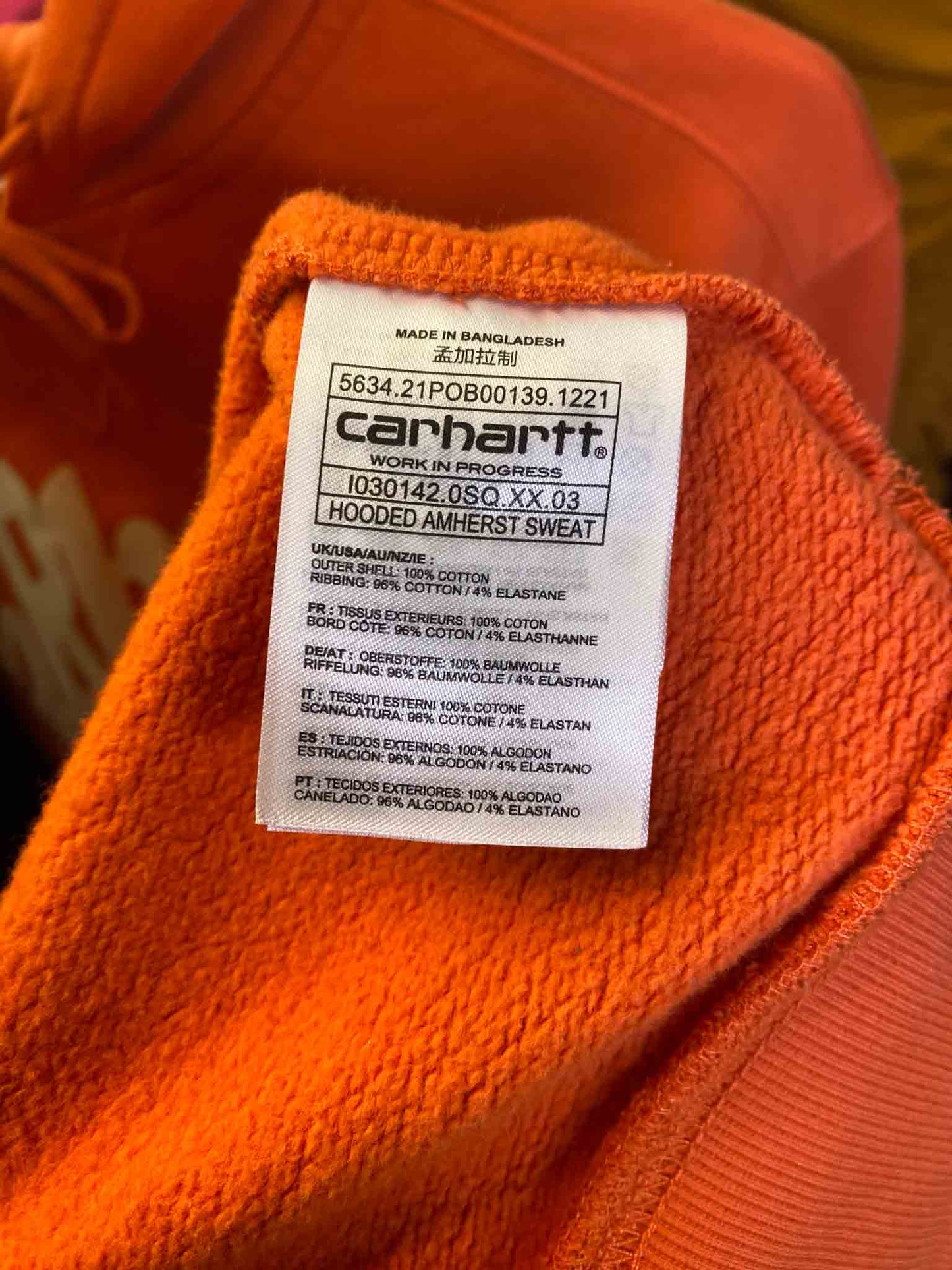 Size XS | Carhartt WIP Orange Amherst Hoodie