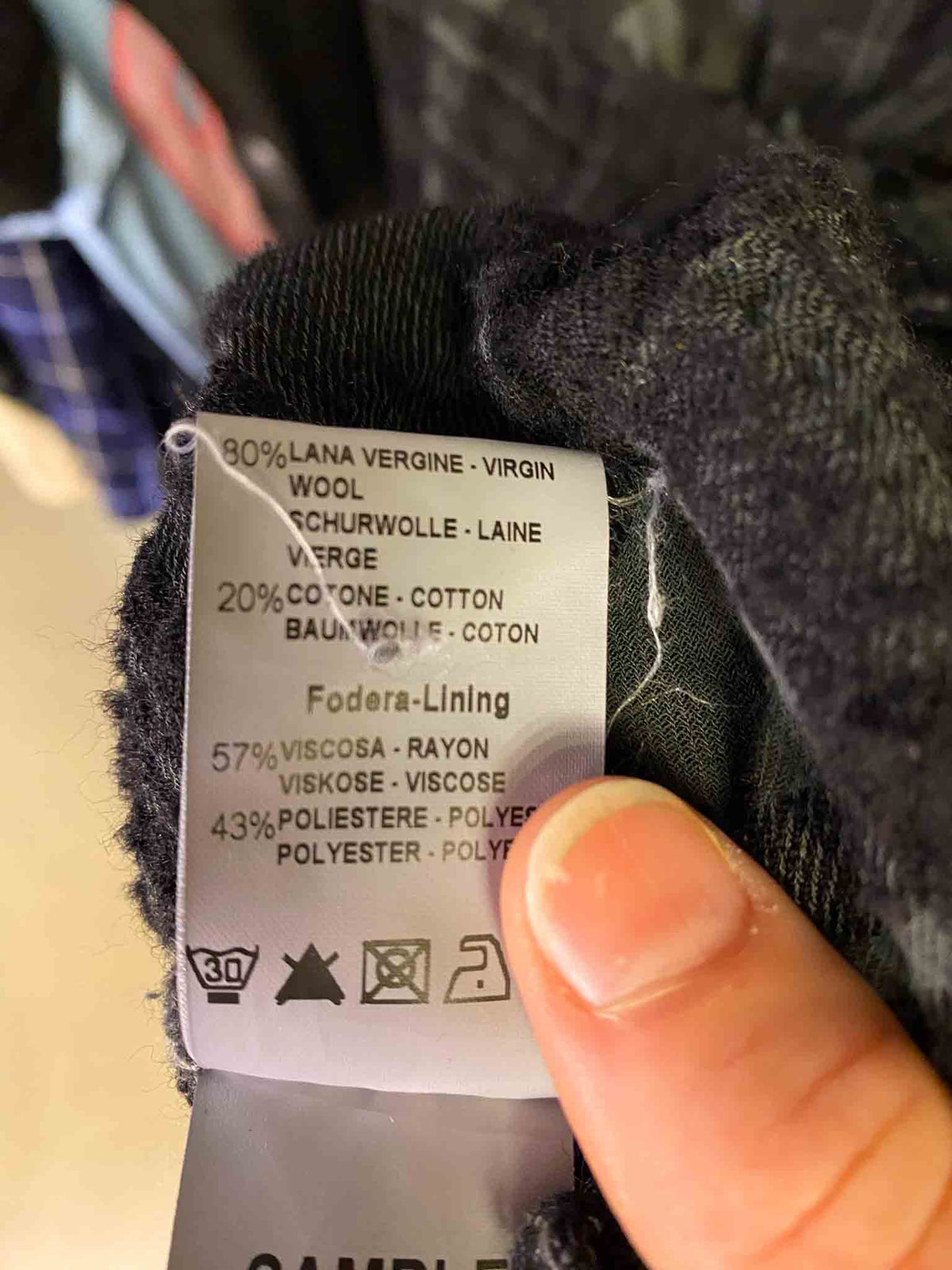 Size M | Transit Par Such Black Plaid Wool and Mesh Blazer