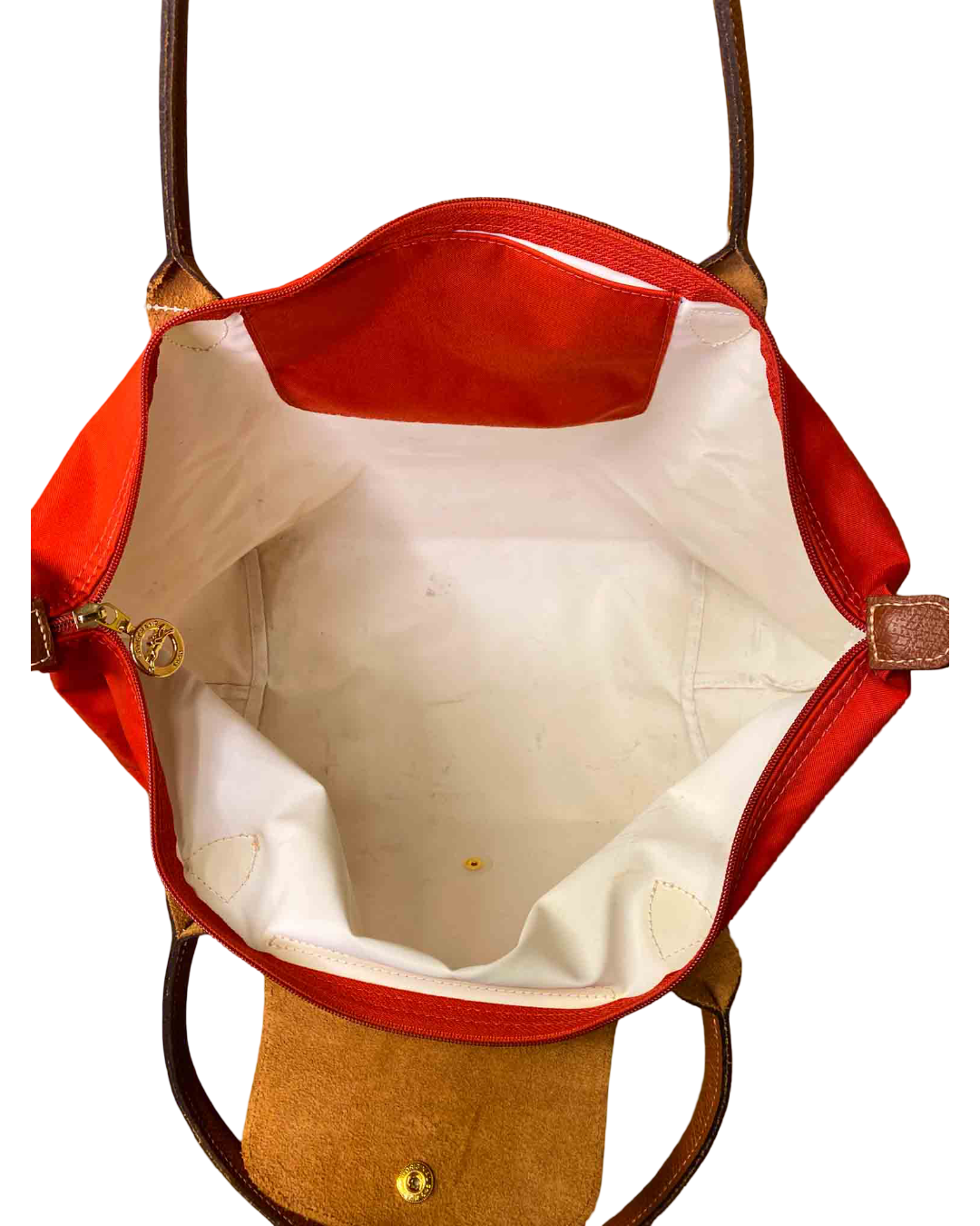 Longchamp Red Le Pliage Nylon Tote Bag