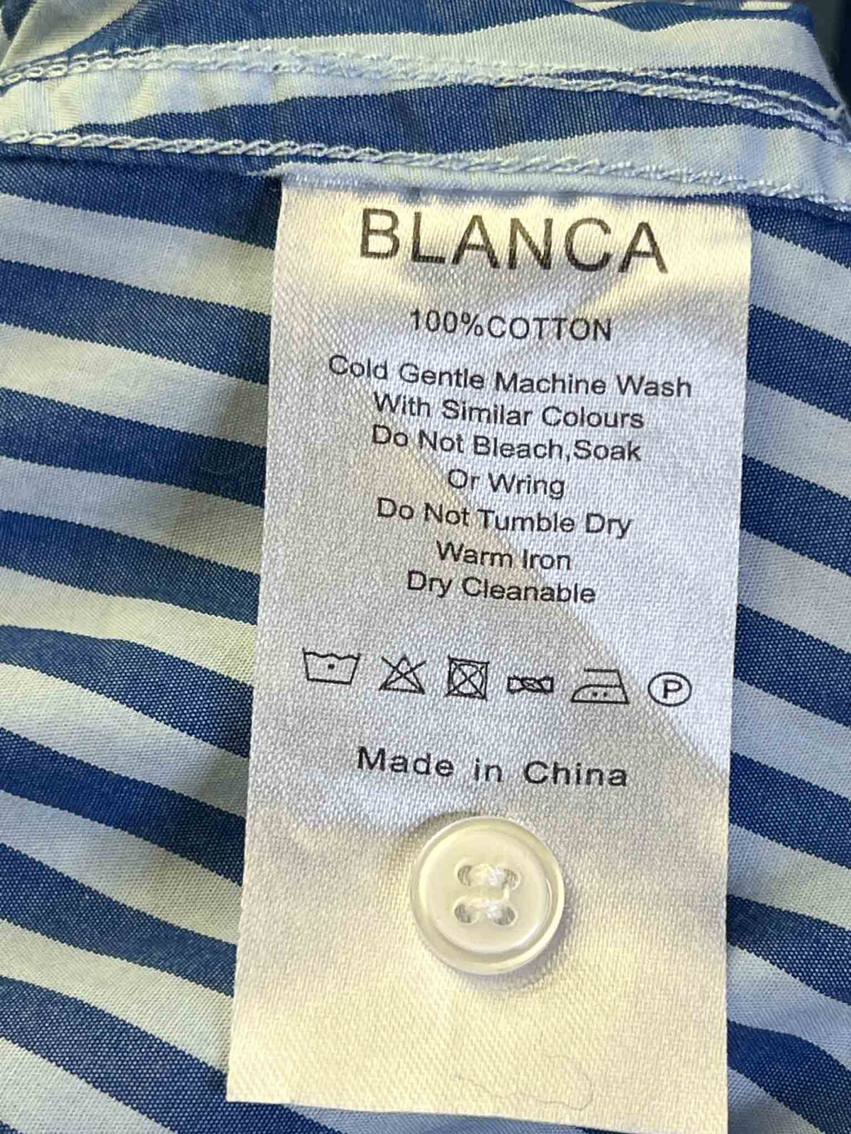 Size M/L | Blanca Blue Striped Poplin Shirt
