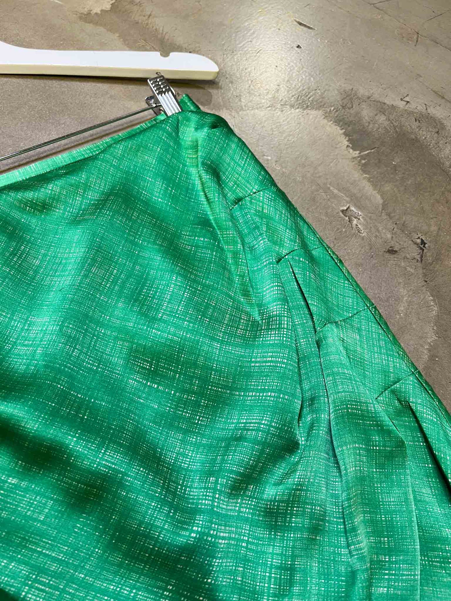 Size S | Easton Pearson Green Silk Midi Skirt