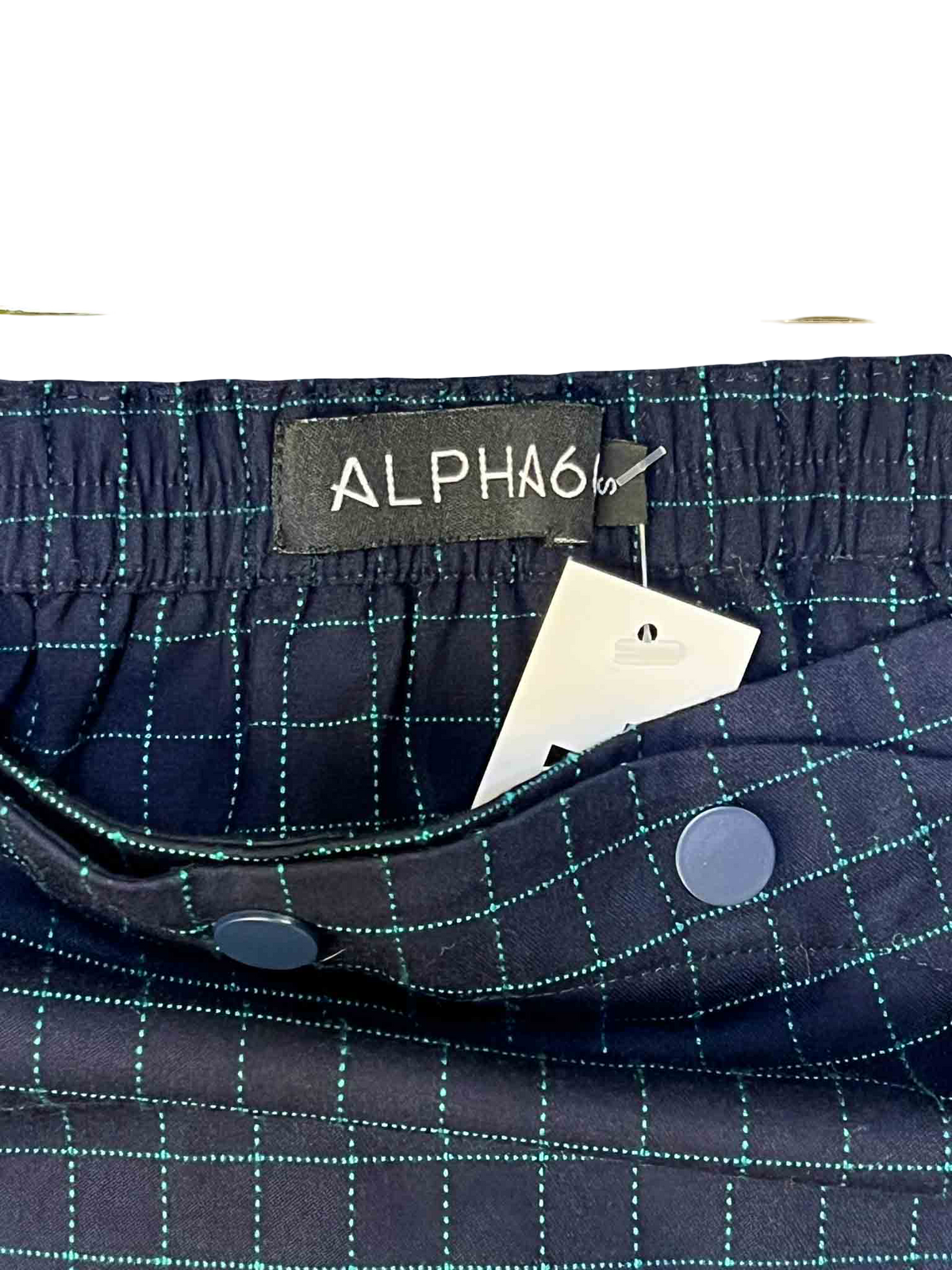 Size S | Alpha60 Navy Check A-line Maxi Skirt
