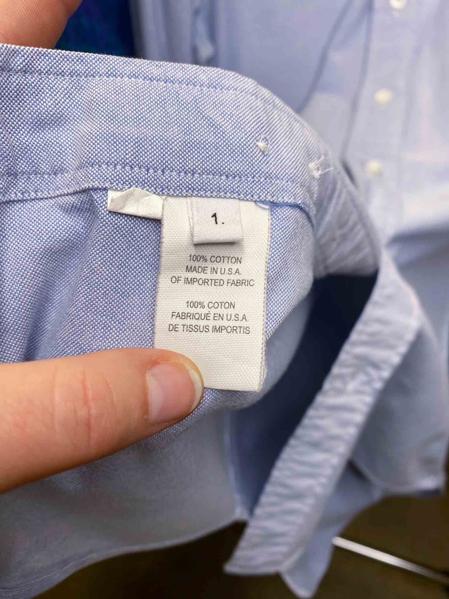 Size S | Thom Browne Blue Oxford Shirt