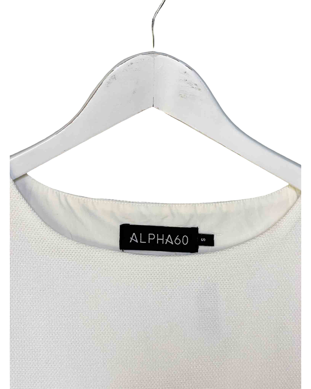 Size S | Alpha60 White Cotton Textured Tank Top