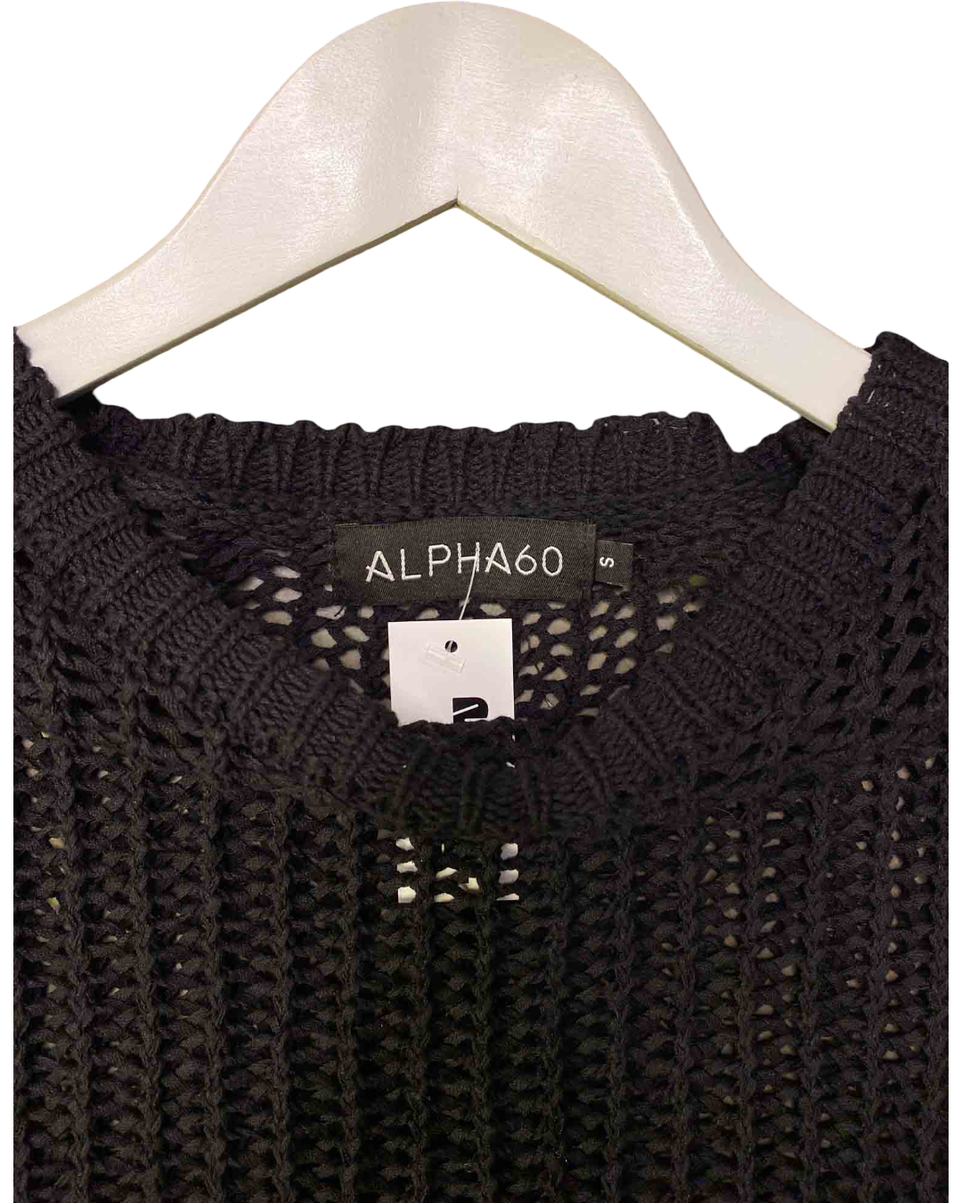 Size S | Alpha60 Black Crochet Vest