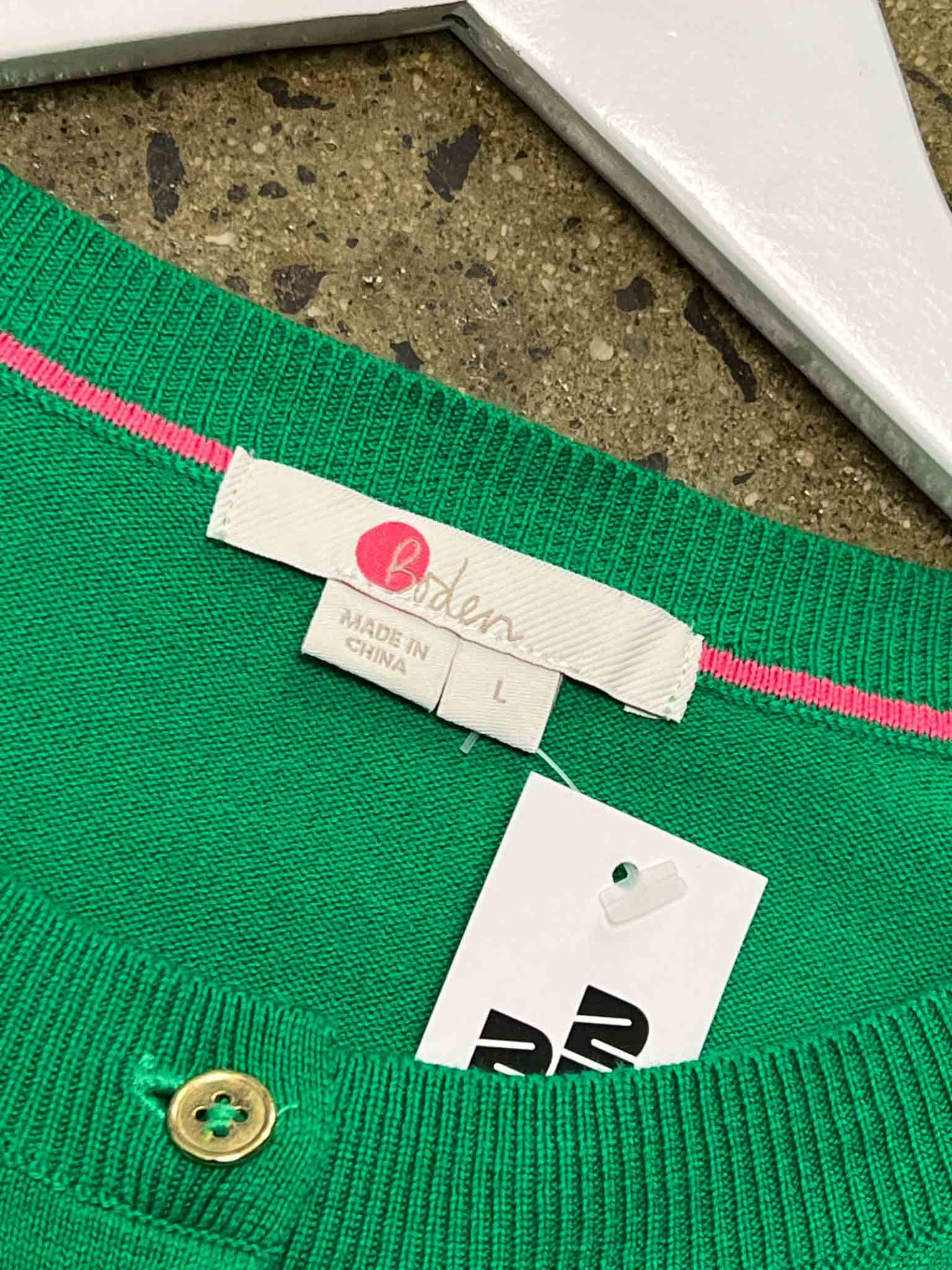 Size L | Boden Green Eldon Crew Knitted Cardigan