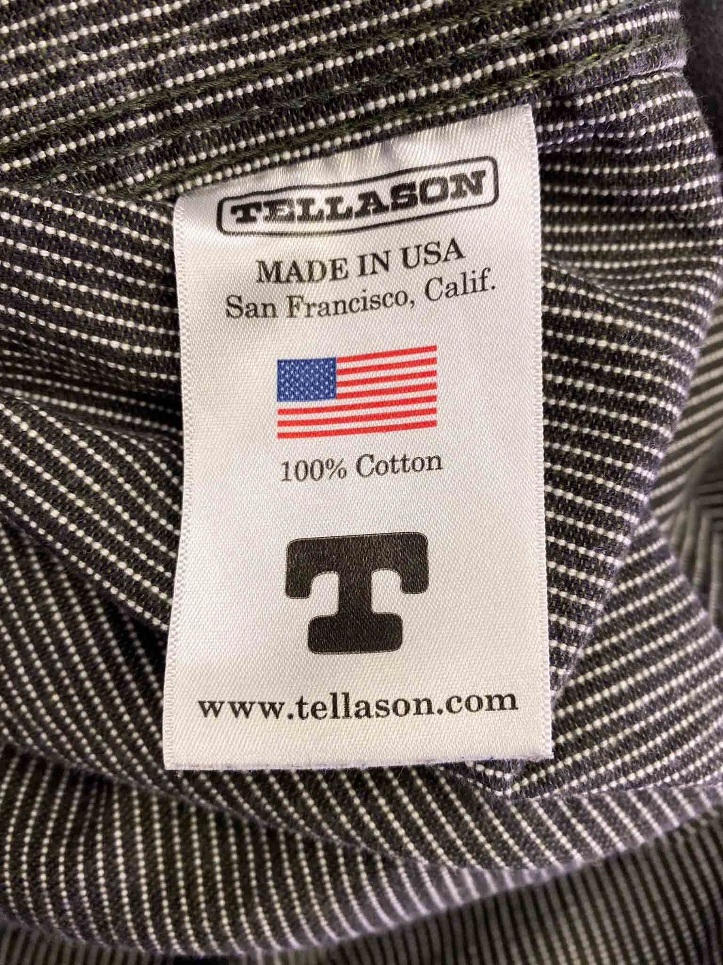 Size L | Tellason Charcoal Hickory Stripe Shirt
