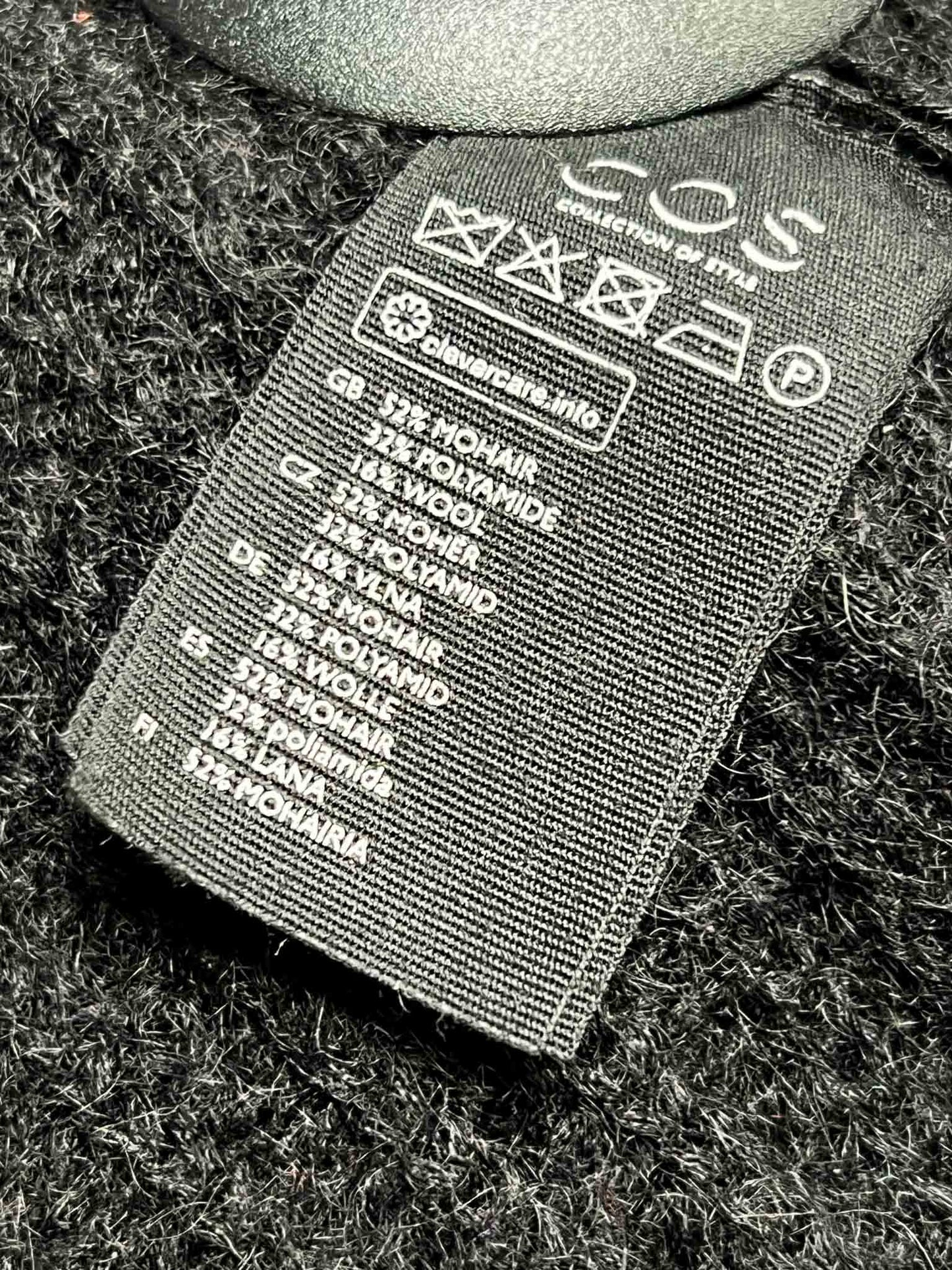 Size XS | COS Black Mohair Blend Knitted Jumper