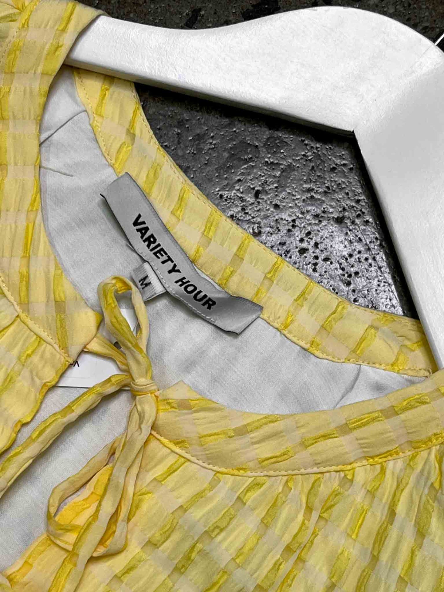 Size M | Variety Hour Yellow/ White Striped Blouse
