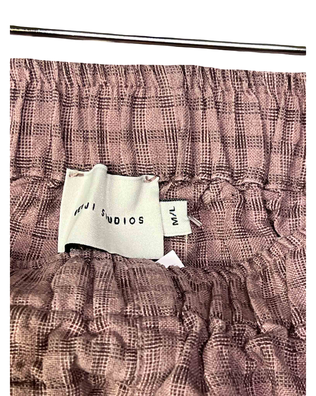 Size M | Deiji Studios Linen Check Shorts