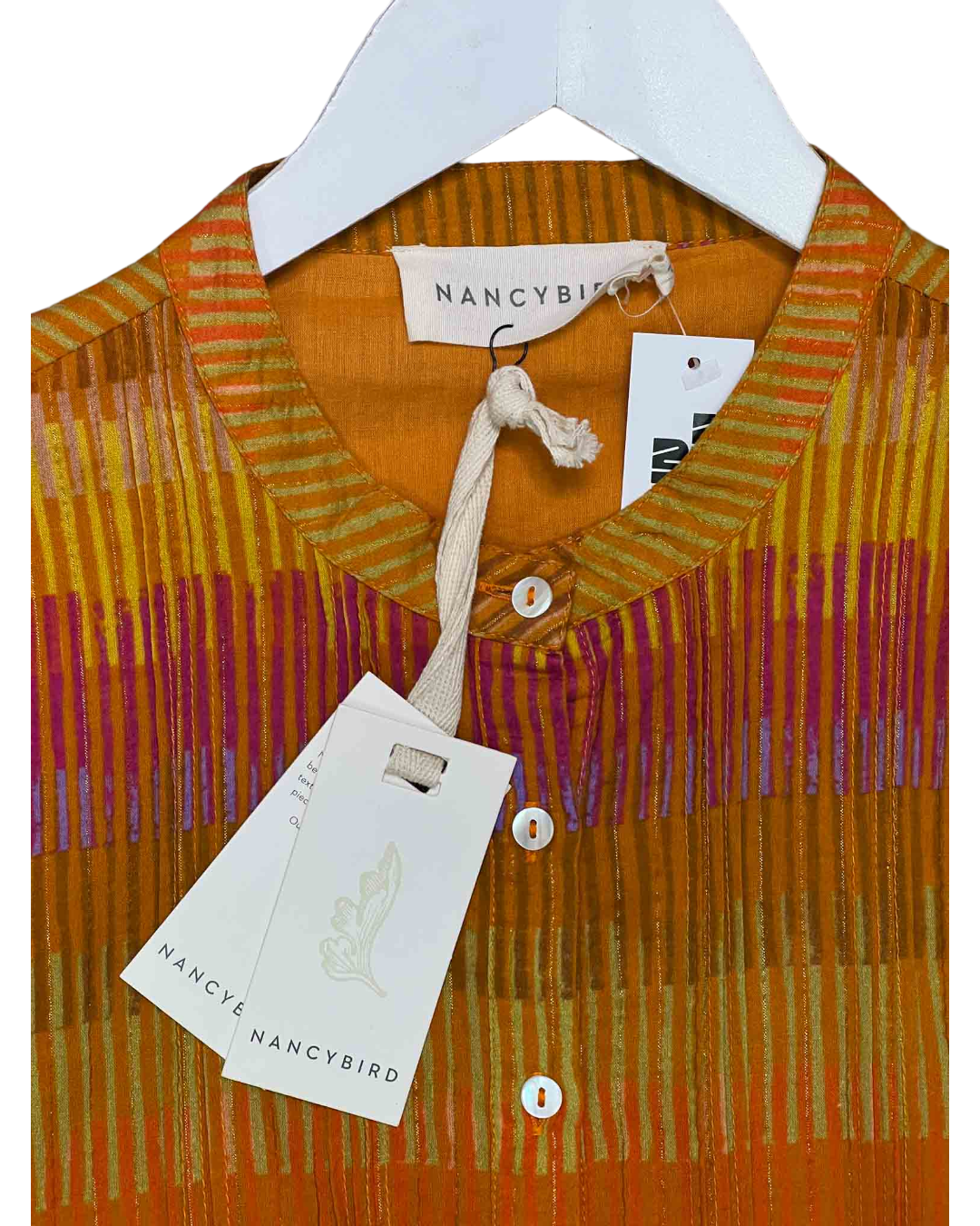 Size L | Nancybird Orange Stripe Yala Pintuck Dres NWTs