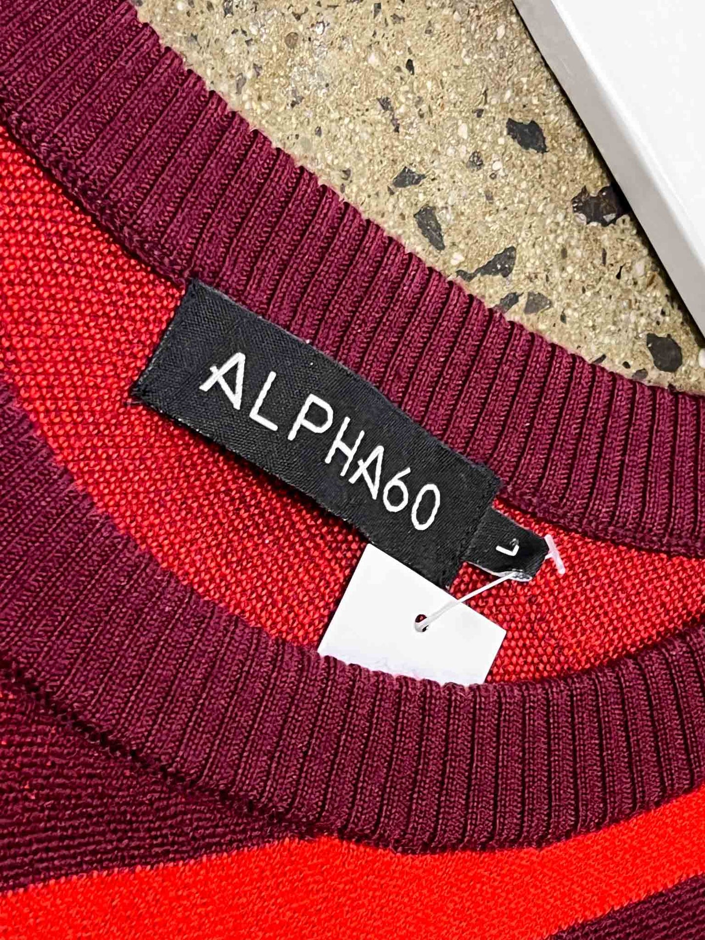 Size L | Alpha60 Red Merino Wool Knit Midi Dress