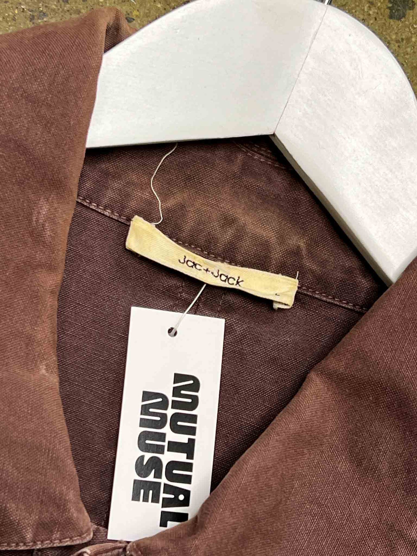 Size L | Jac + Jack Brown Cotton Canvas Boxy Shirt