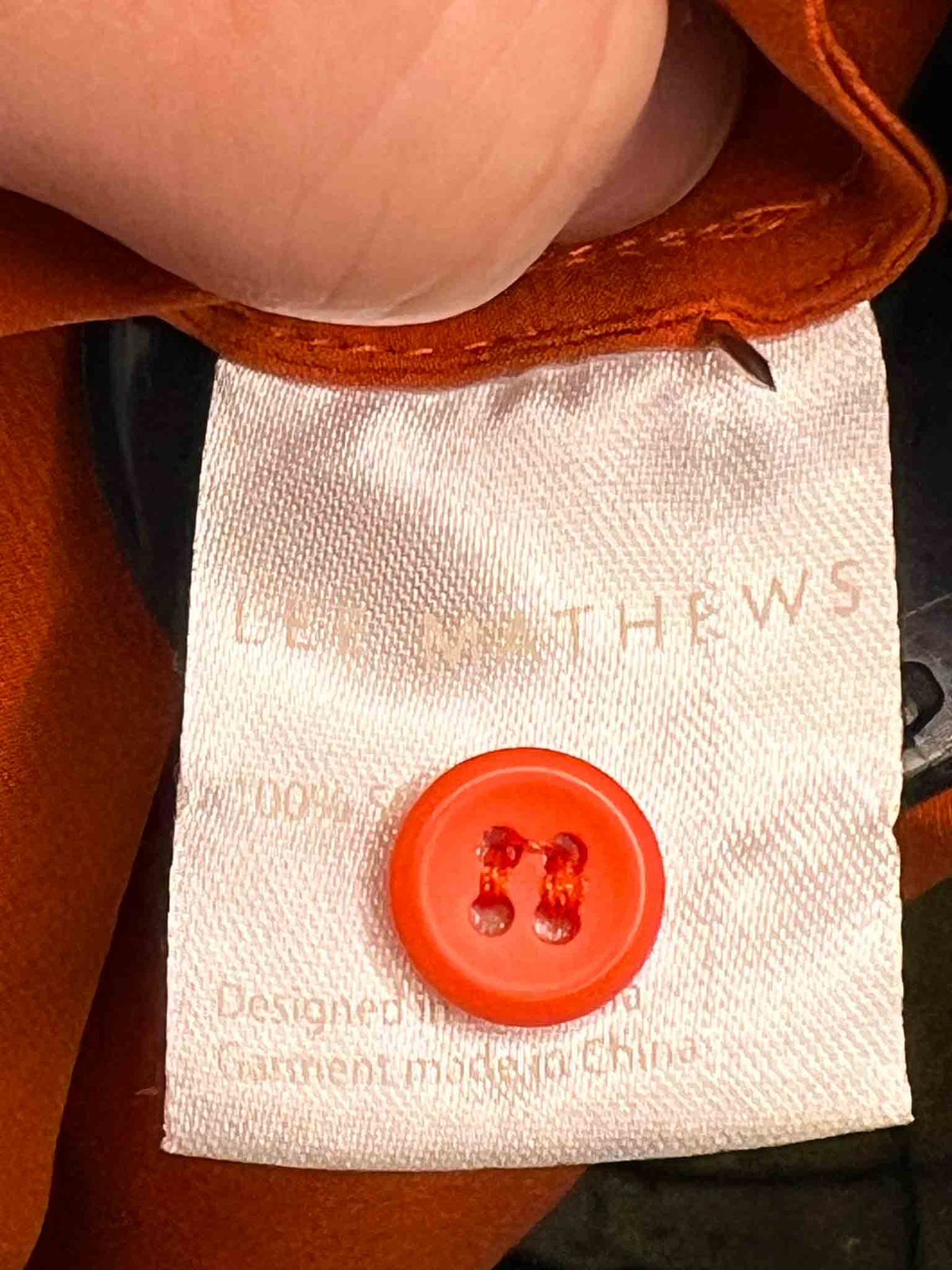 Size XS | Lee Mathews Orange Silk Shirt