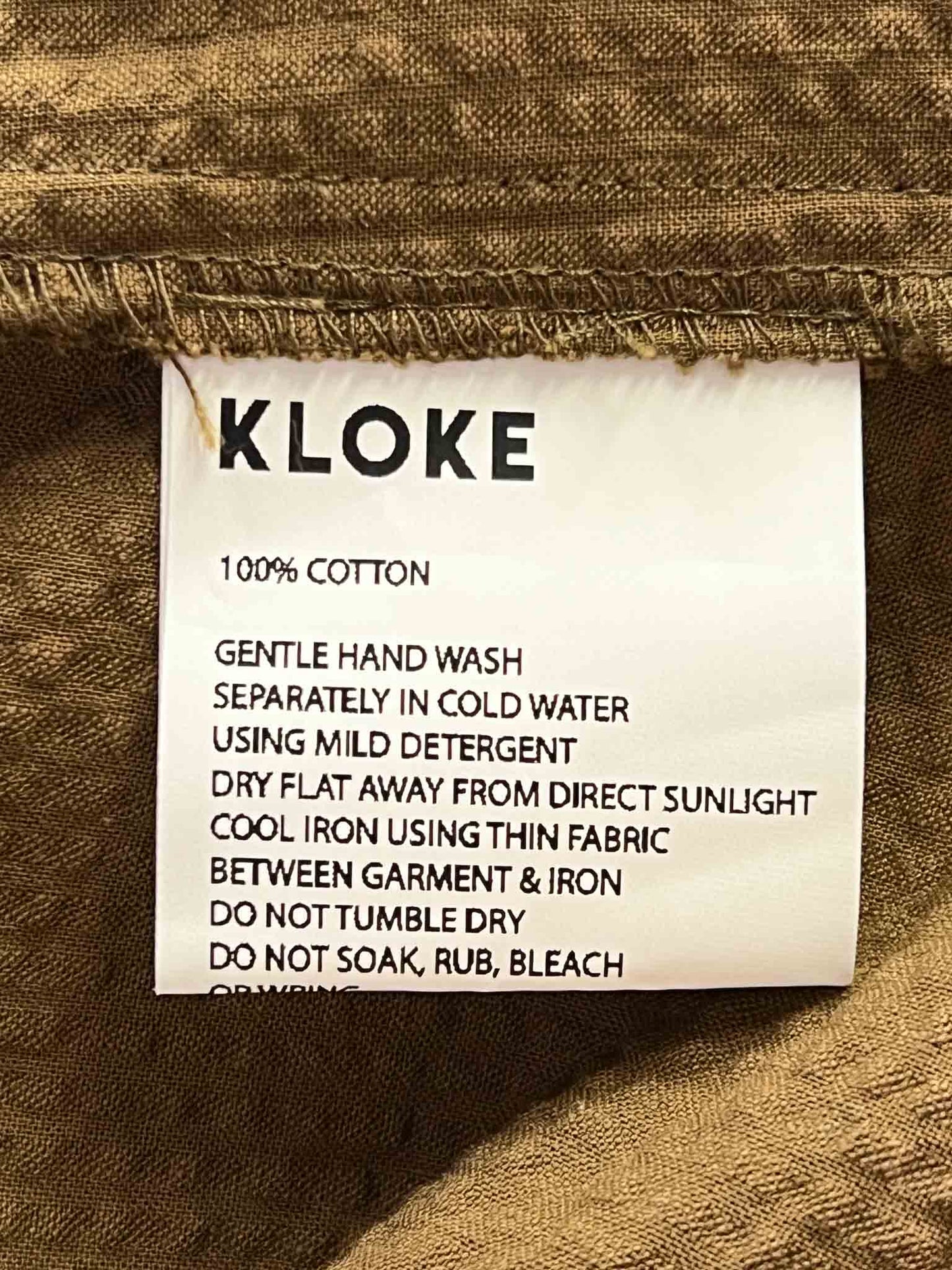 Size L | Kloke Brown Seersucker Surface Dress
