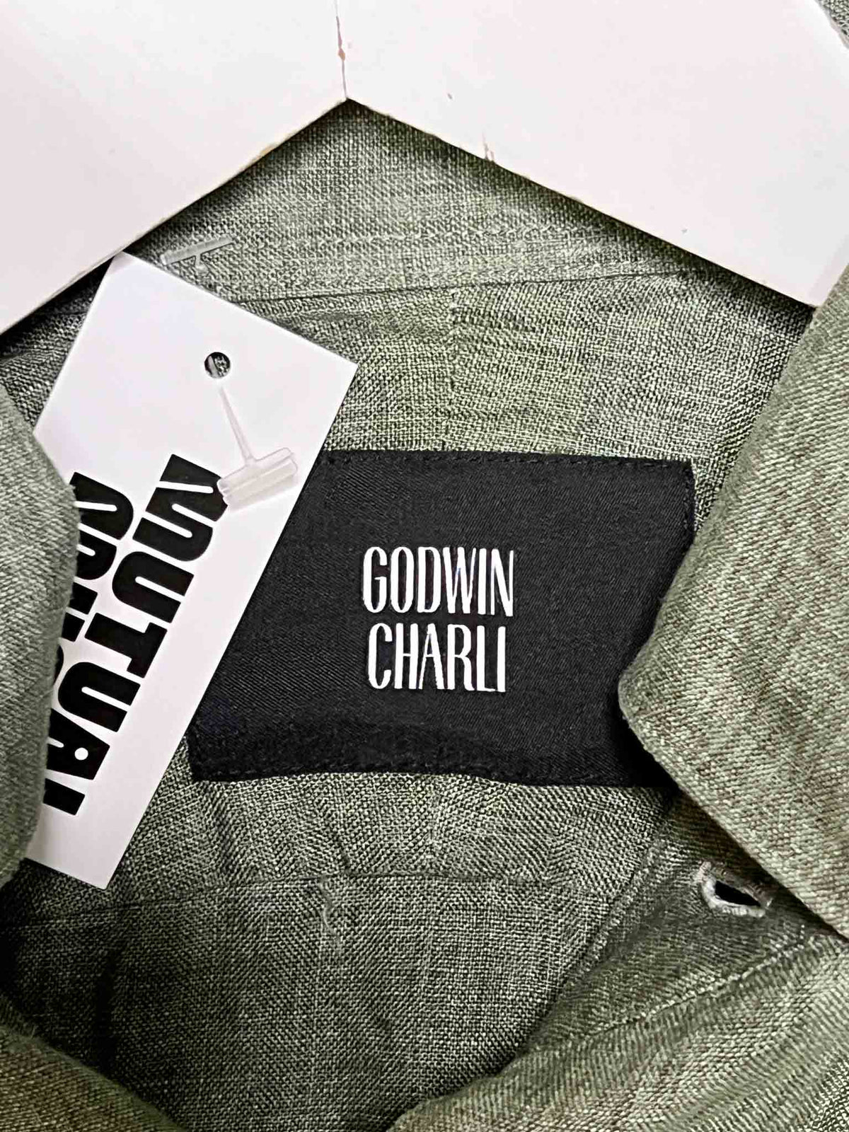 Size M | Godwin Charli Green Linen Shirt
