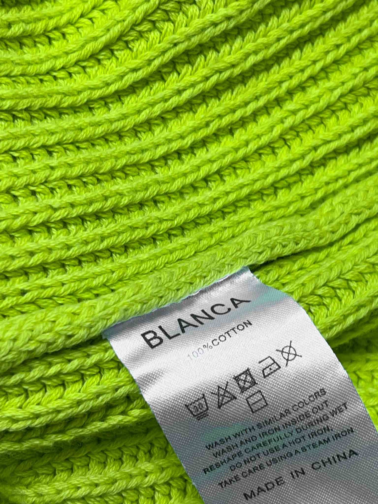 Size M/L | Blanca Lime Green Cotton Kitted Jumper