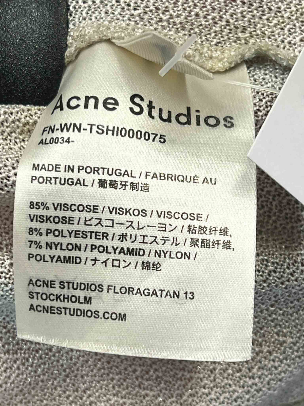 Size M | Acne Studios Silver Floral Knit Skivvy