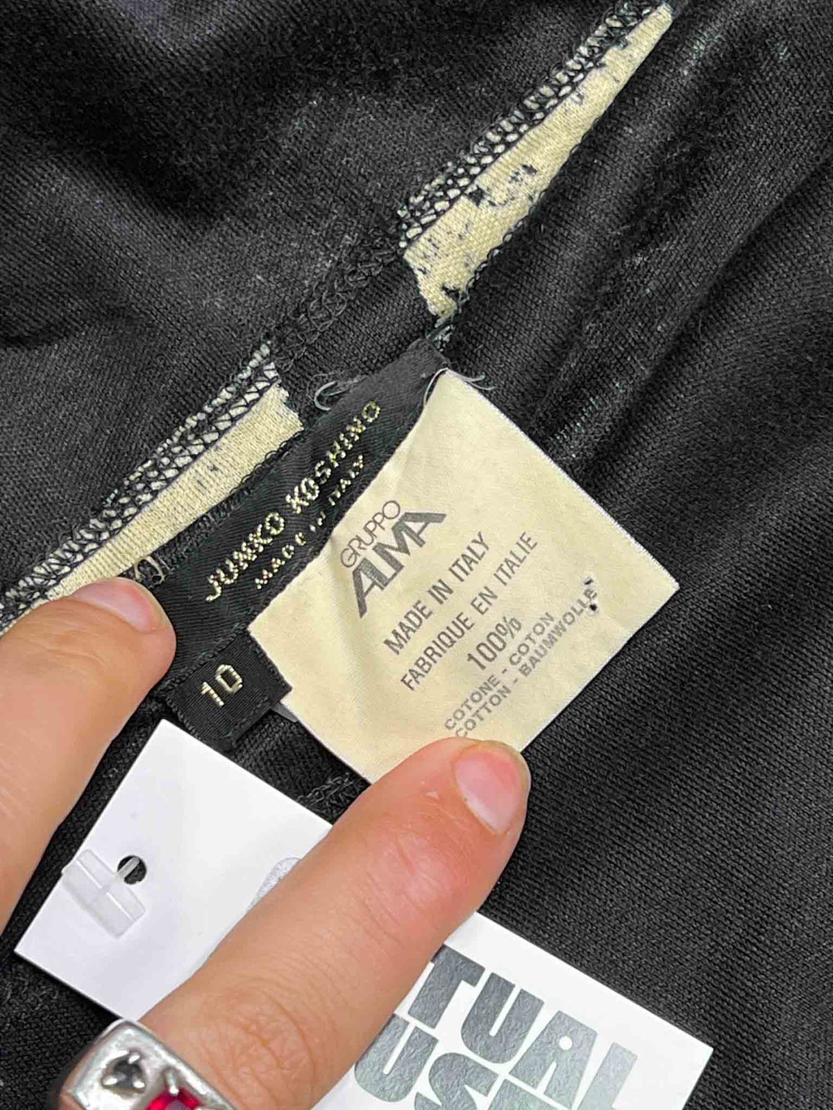Size 10 (M) | Junko Koshino Black/Beige Asymmetric Midi Skirt