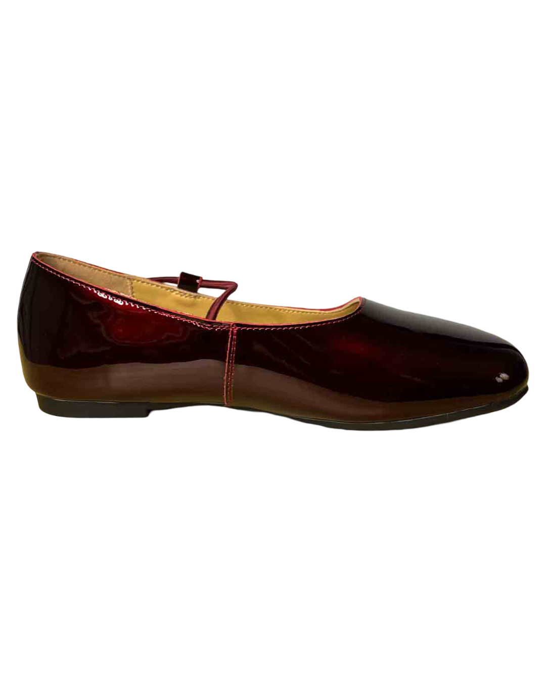 Size 38 | Empress Patent Wine Square Toe Flats