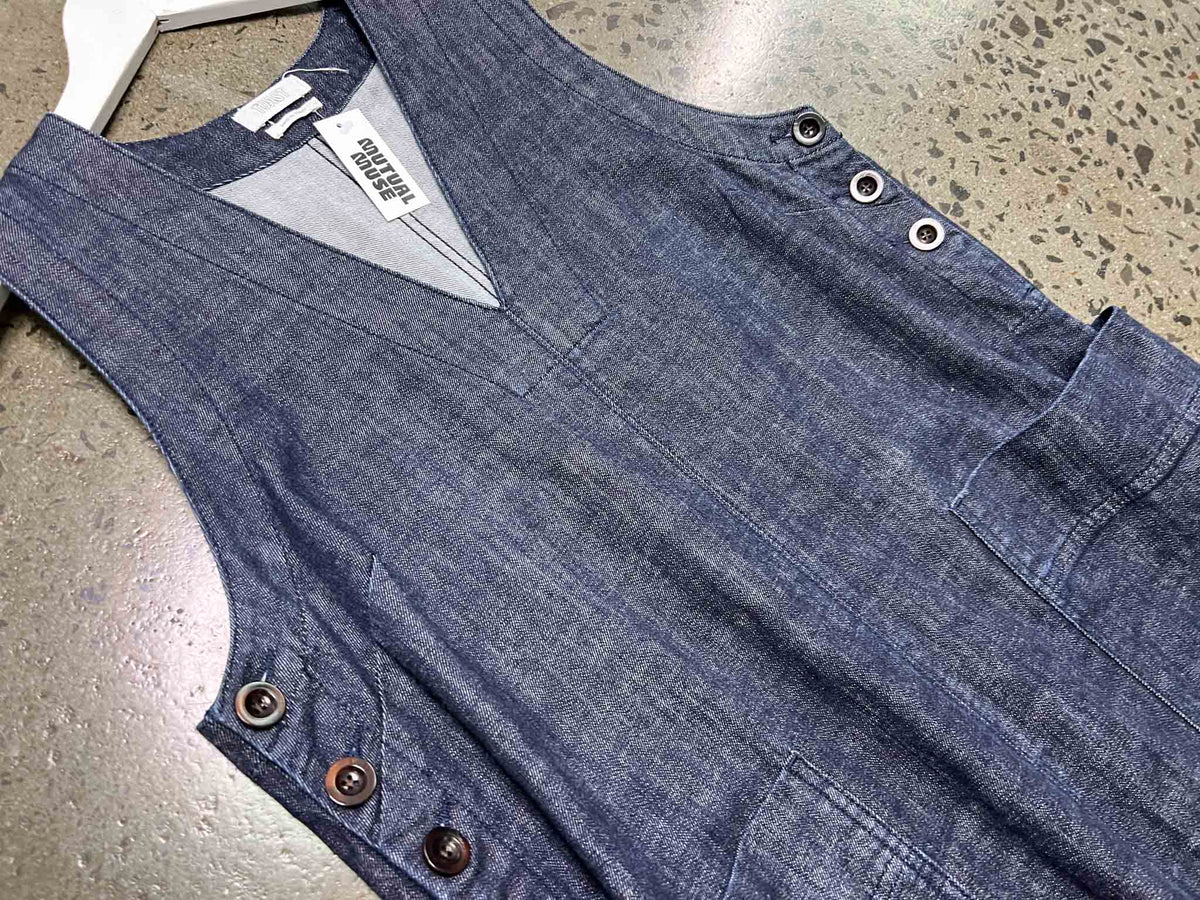 Size 12 | Toast Indigo Pinafore Midi Dress