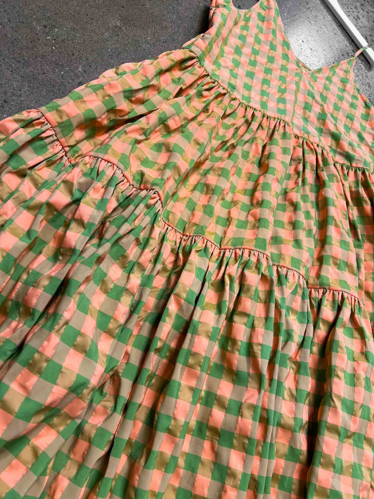 Size L | Marques Almeida Gathered Panel Gingham Dress