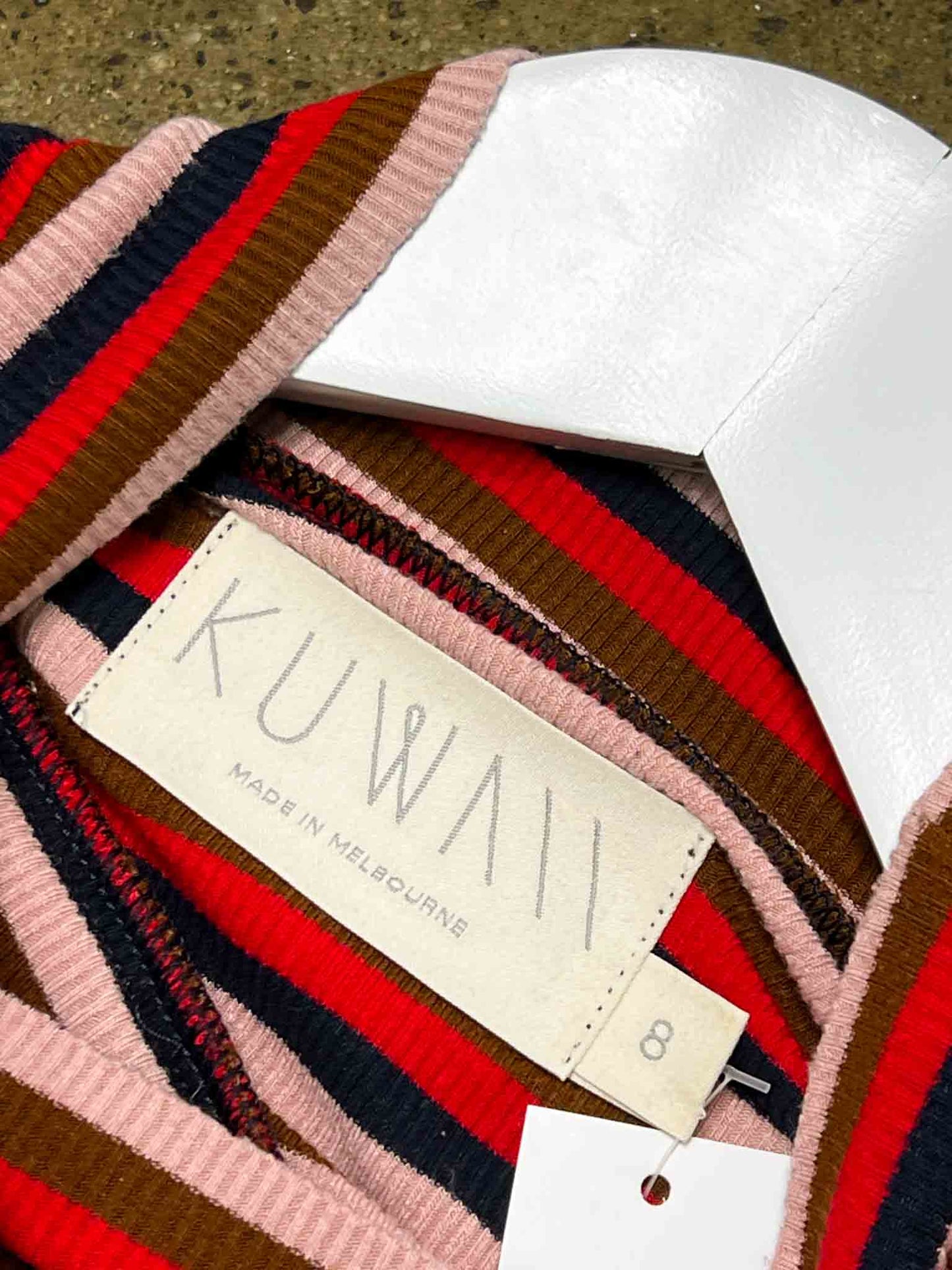 Size 8 | Kuwaii Striped Tutrle-Neck Stretch Top