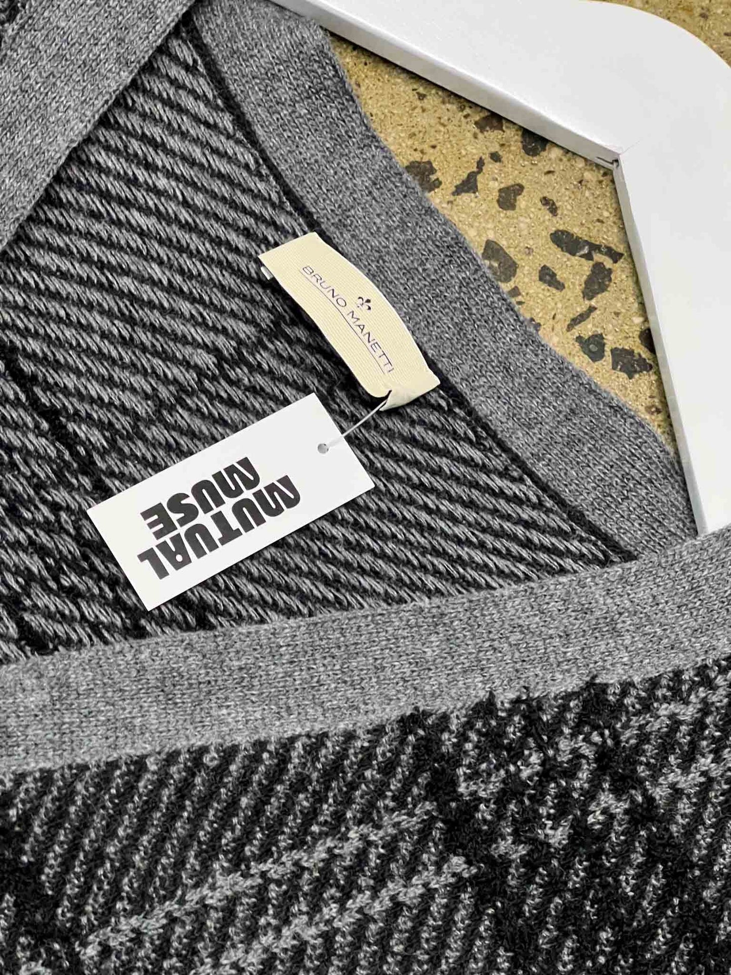 Size L | Bruno Manetti Black/Grey Cardigan