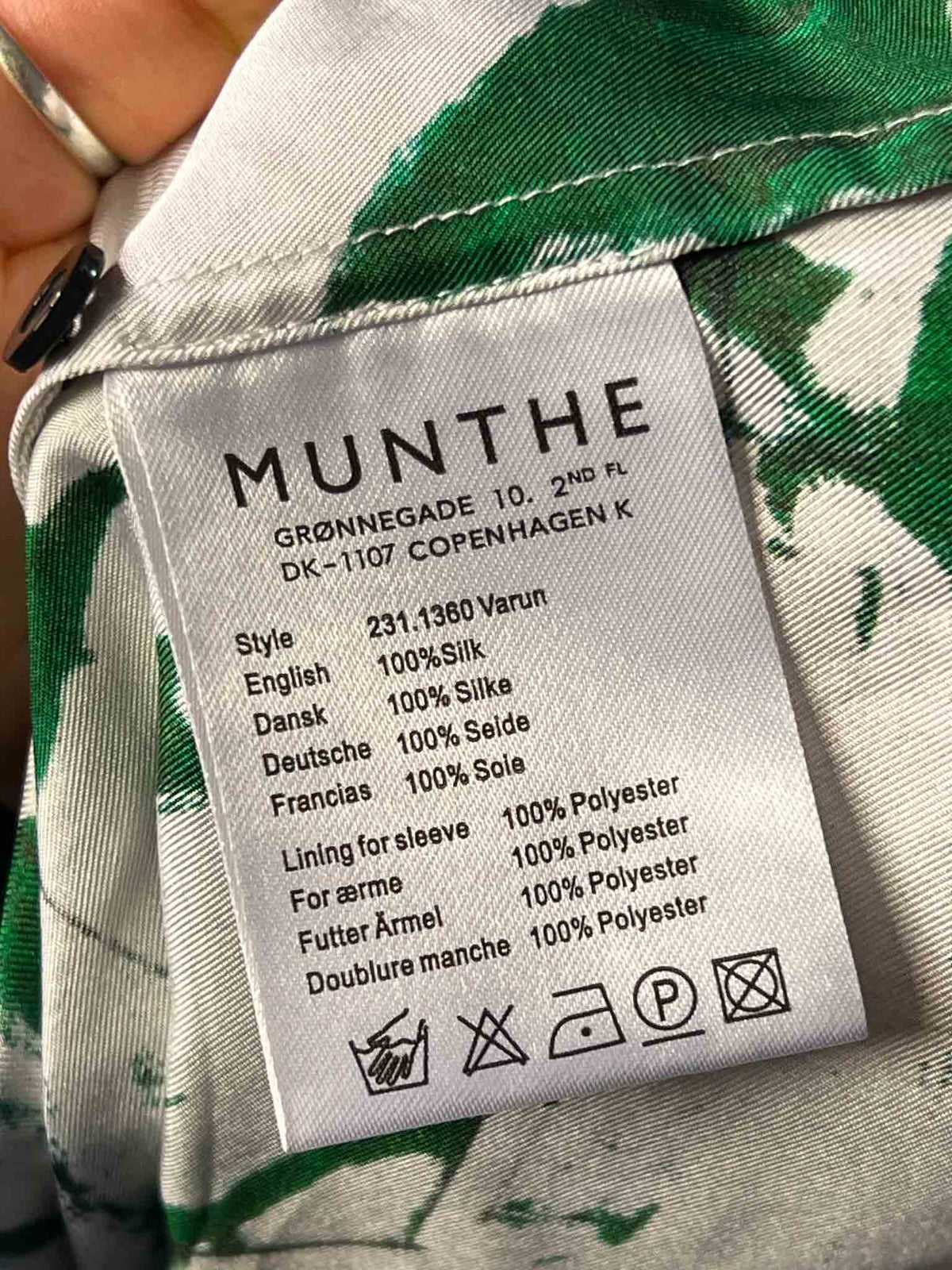 Size 36 (S) | Munthe Puff Sleeve Silk Printed Dress
